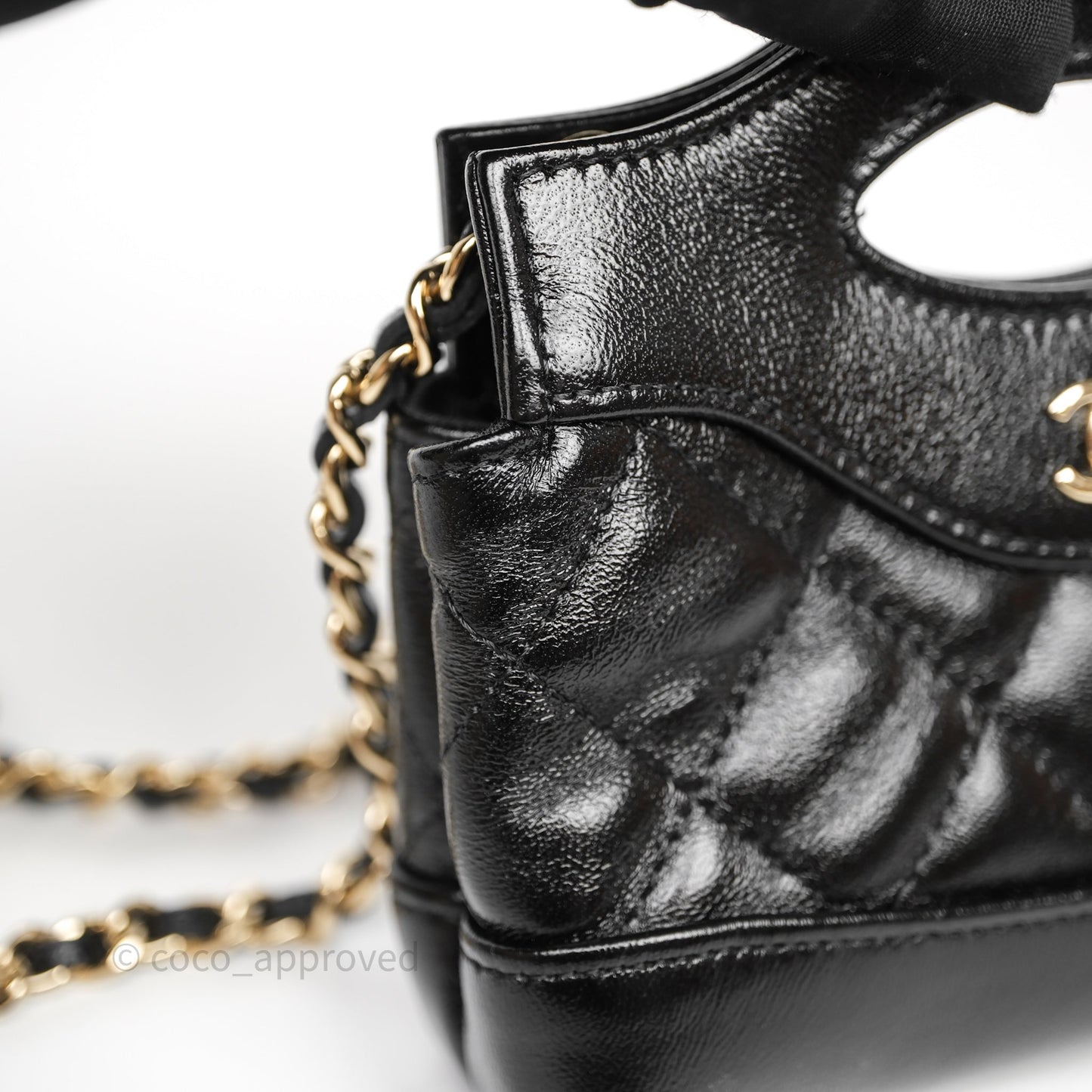 Chanel Micro 31 Black Shiny Calfskin Gold Hardware