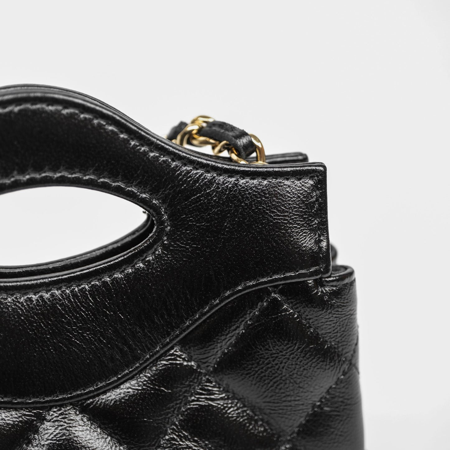 Chanel Micro 31 Black Shiny Calfskin Gold Hardware