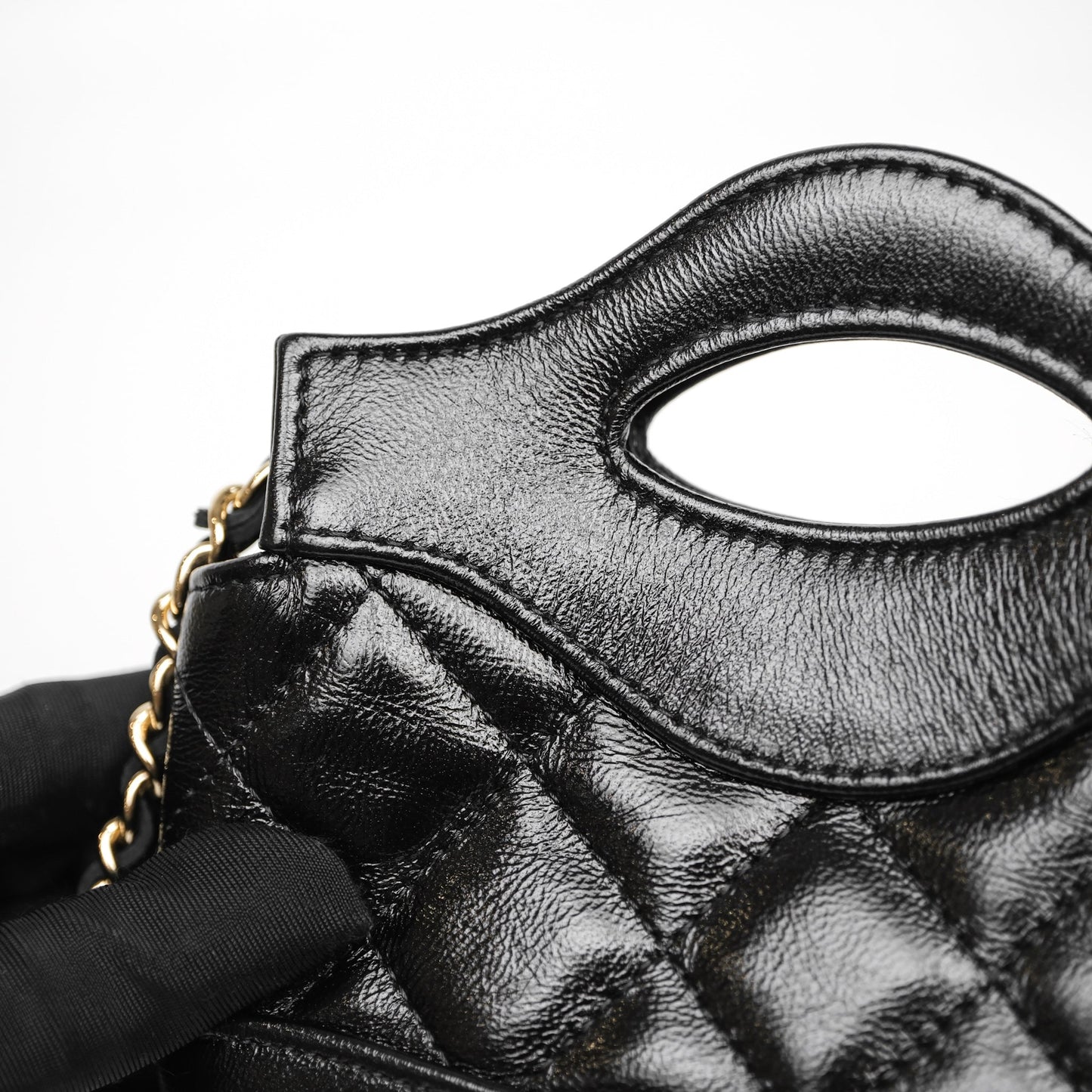 Chanel Micro 31 Black Shiny Calfskin Gold Hardware