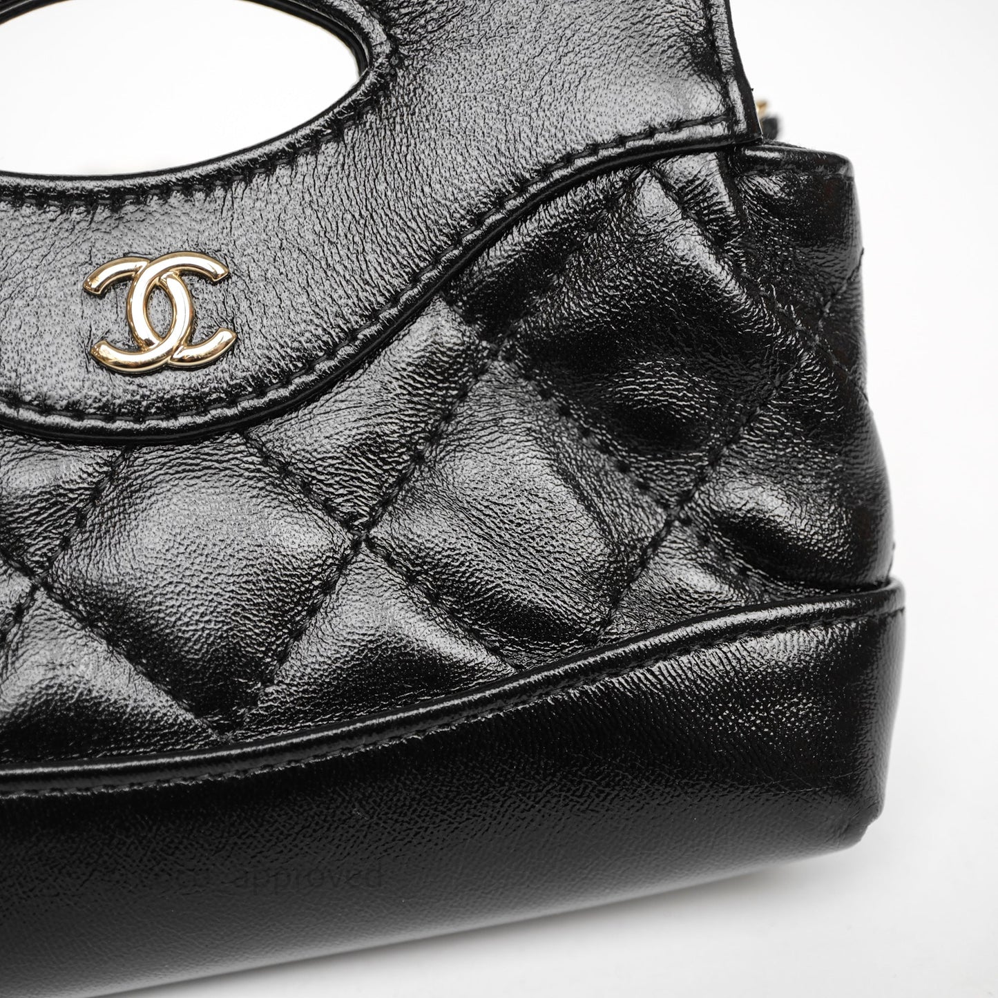 Chanel Micro 31 Black Shiny Calfskin Gold Hardware