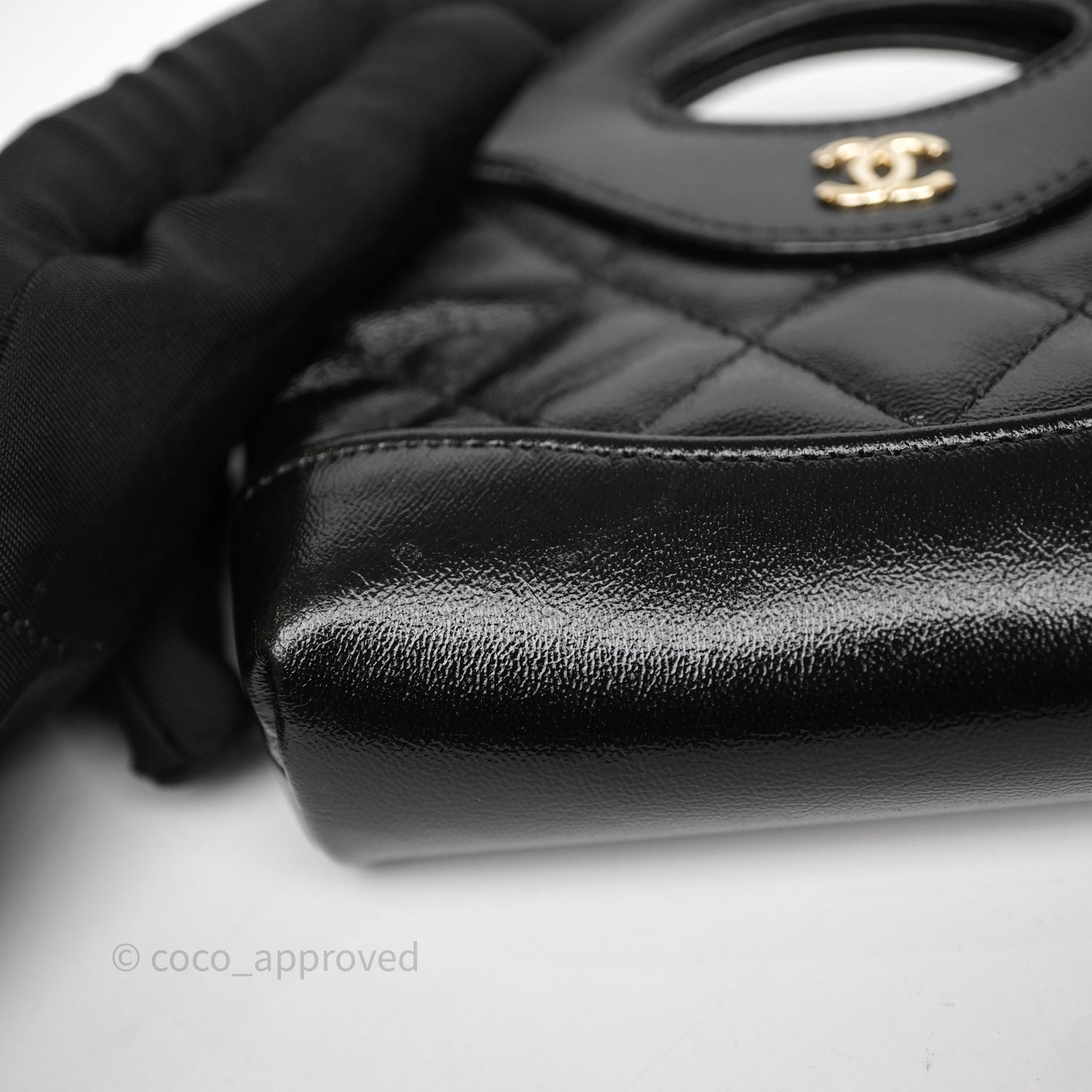 Chanel Micro 31 Black Shiny Calfskin Gold Hardware