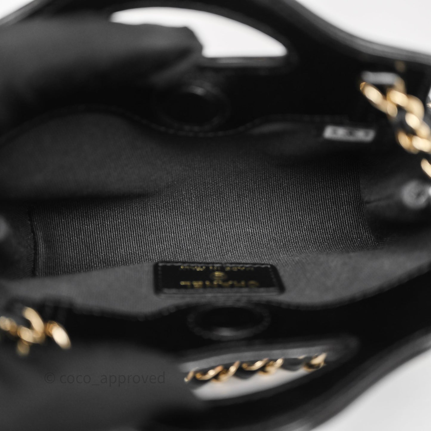Chanel Micro 31 Black Shiny Calfskin Gold Hardware