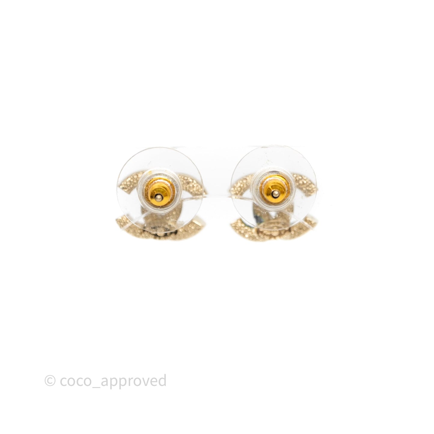 Chanel CC Crystals Earrings Gold Tone 20V