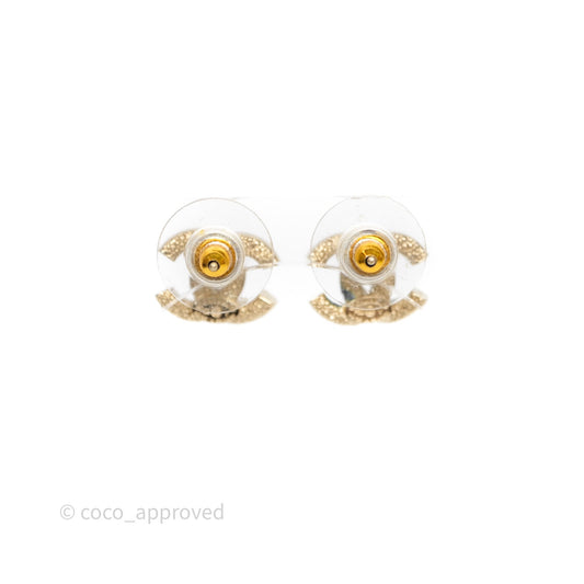Chanel CC Crystals Earrings Gold Tone 20V