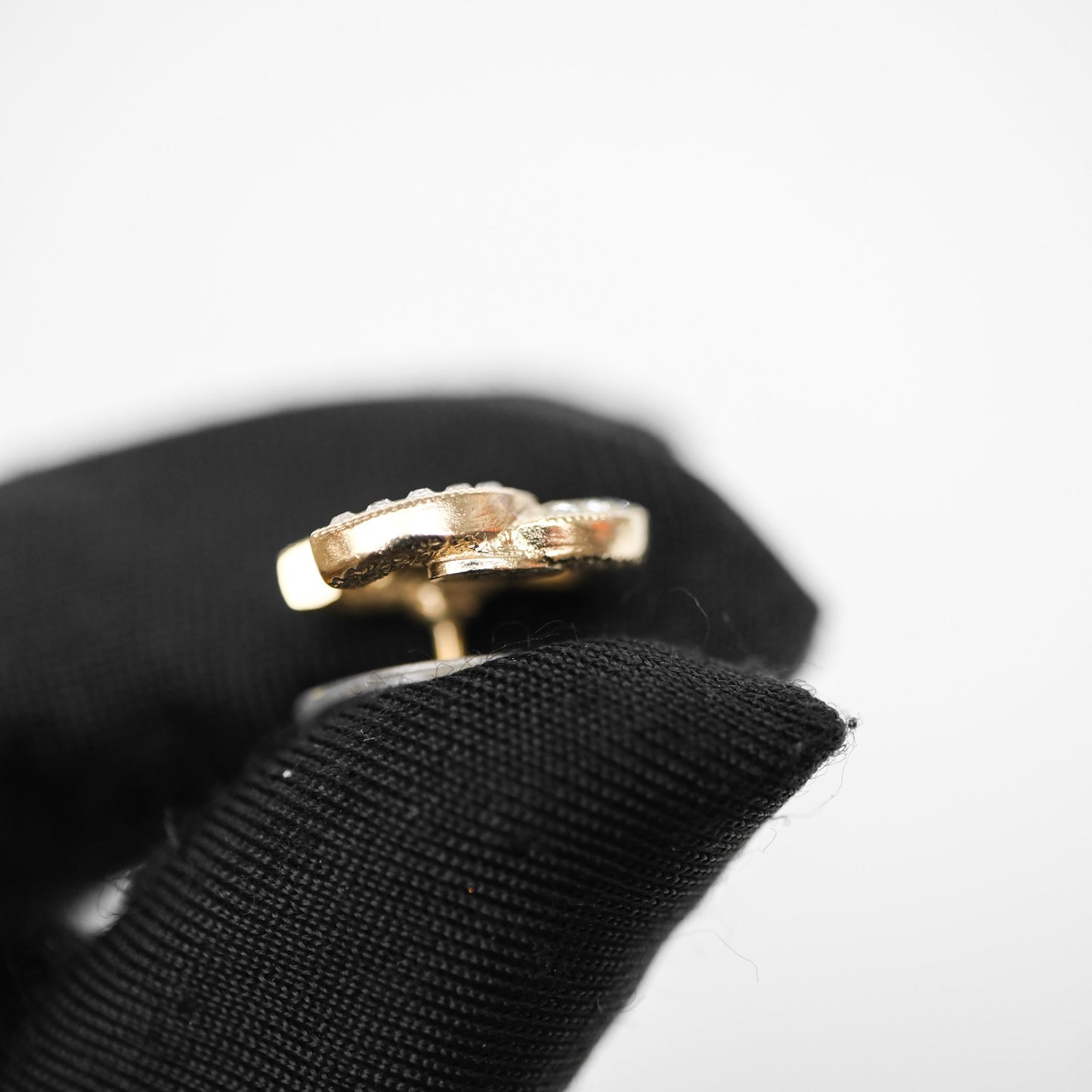 Chanel CC Crystals Earrings Gold Tone 20V
