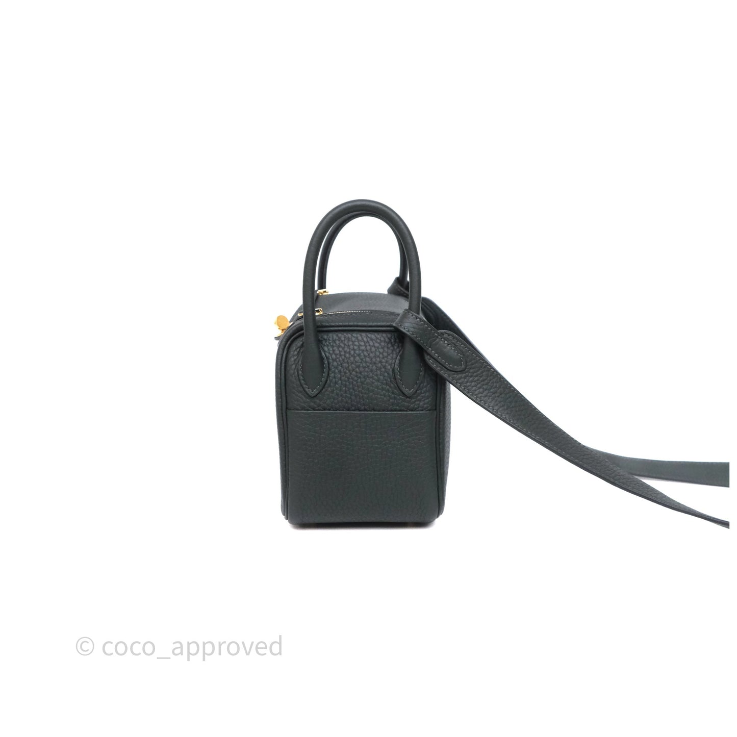 Hermès Mini Lindy II 20 Vert Fonce 67 Clemence Gold Hardware