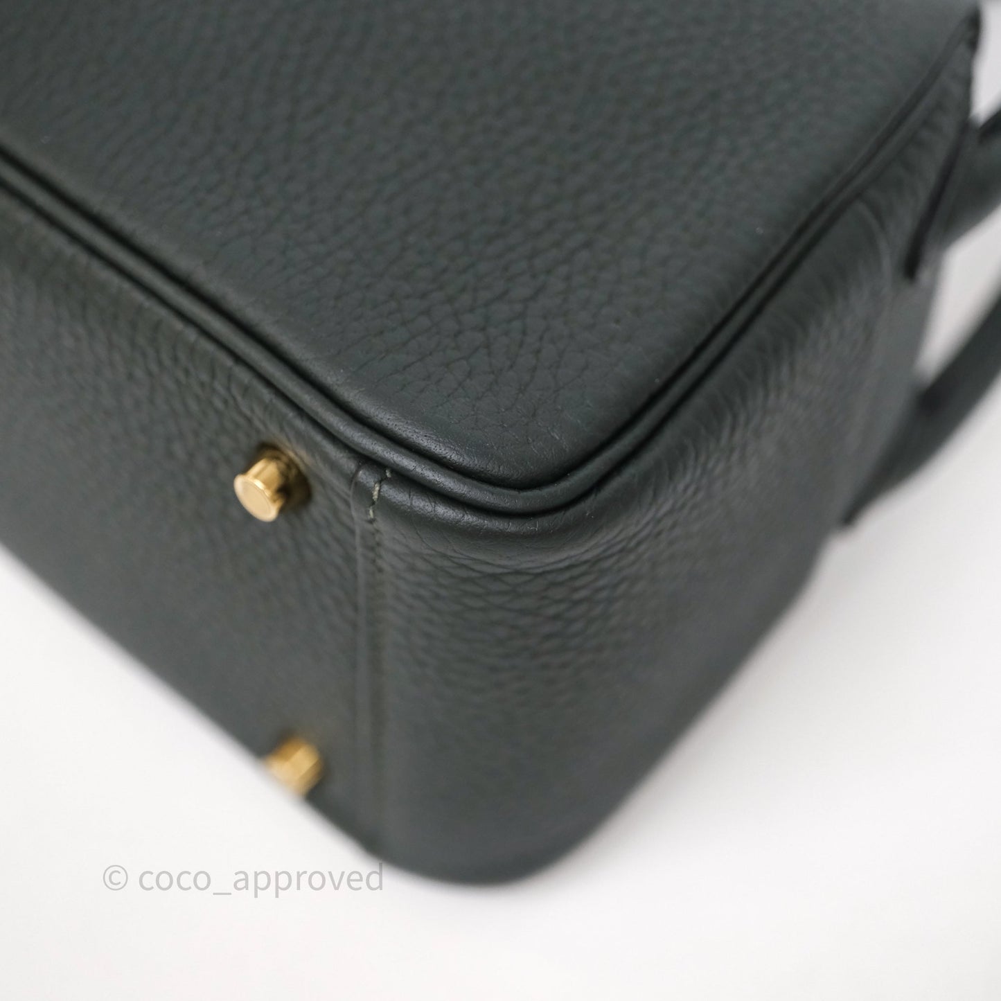 Hermès Mini Lindy II 20 Vert Fonce 67 Clemence Gold Hardware