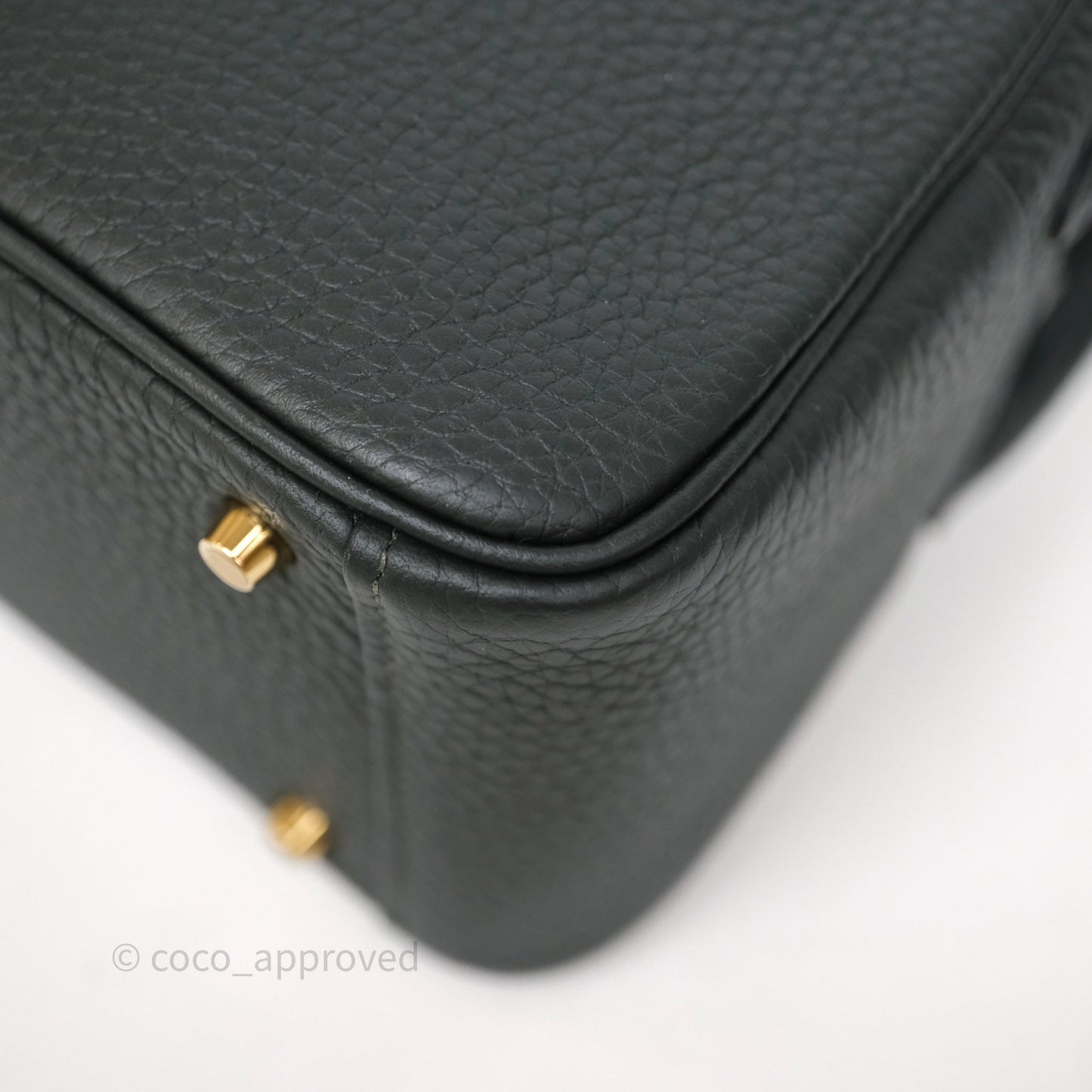 Hermès Mini Lindy II 20 Vert Fonce 67 Clemence Gold Hardware