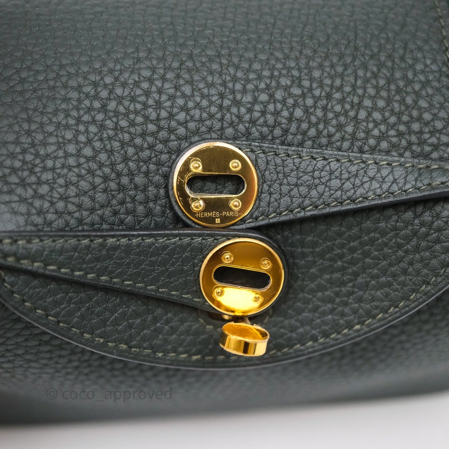 Hermès Mini Lindy II 20 Vert Fonce 67 Clemence Gold Hardware