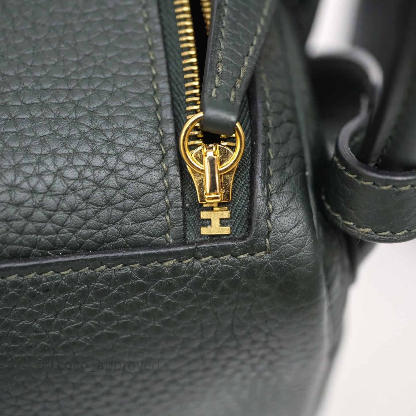 Hermès Mini Lindy II 20 Vert Fonce 67 Clemence Gold Hardware