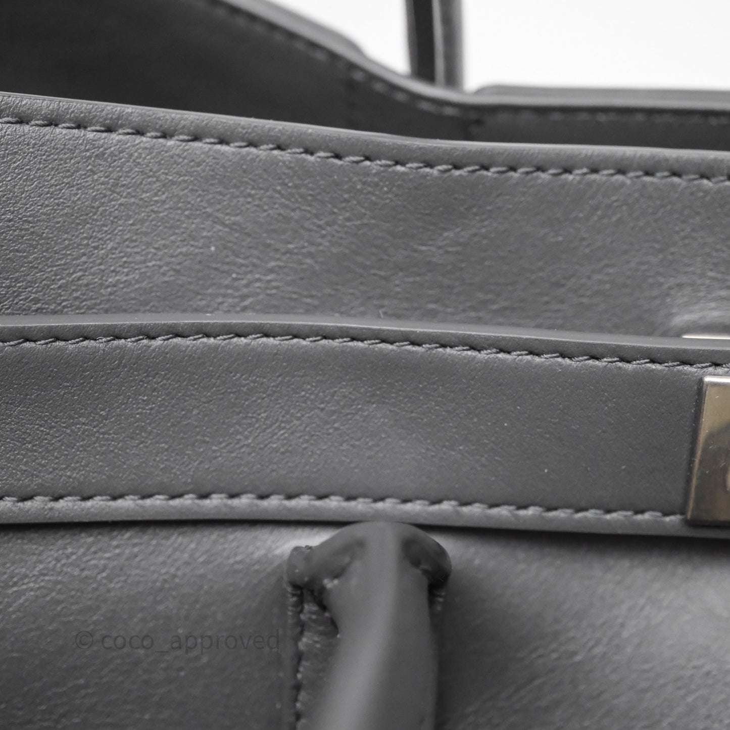 Balenciaga Small Bel Air Carry All Bag Grey Calfskin Silver Hardware