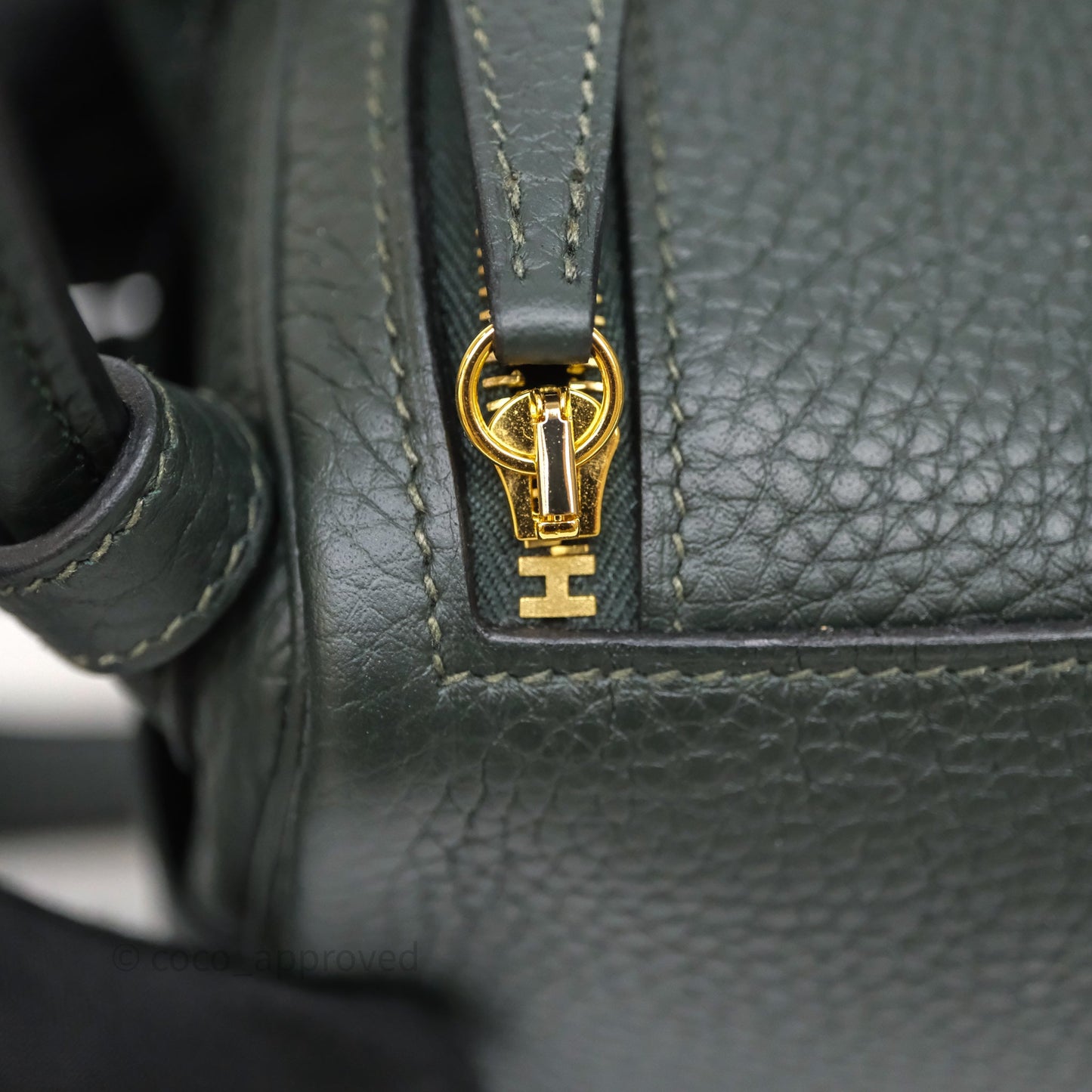 Hermès Mini Lindy II 20 Vert Fonce 67 Clemence Gold Hardware