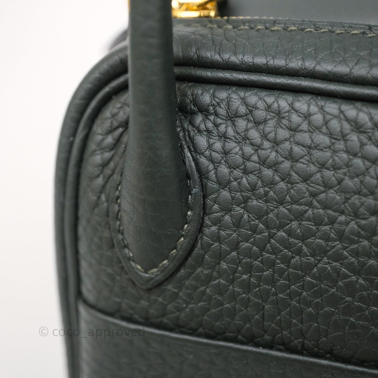 Hermès Mini Lindy II 20 Vert Fonce 67 Clemence Gold Hardware
