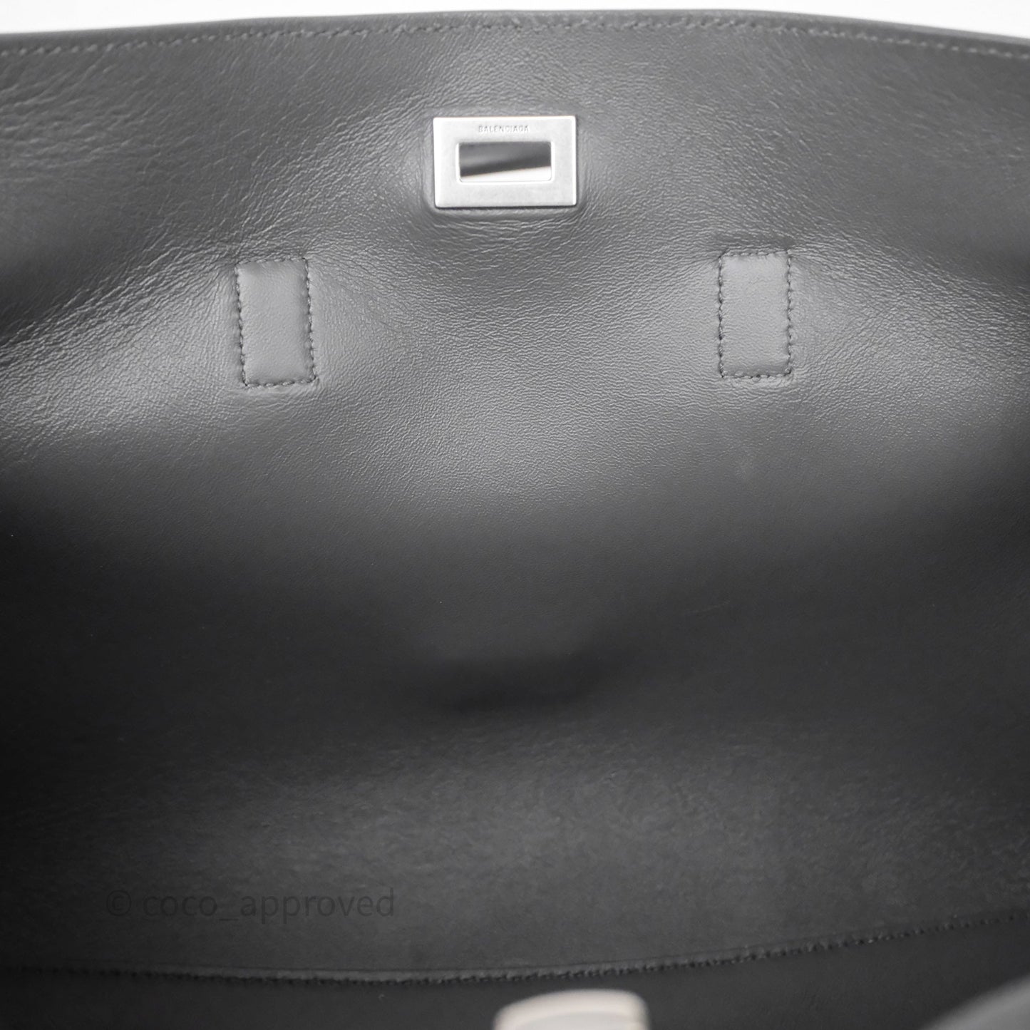 Balenciaga Small Bel Air Carry All Bag Grey Calfskin Silver Hardware