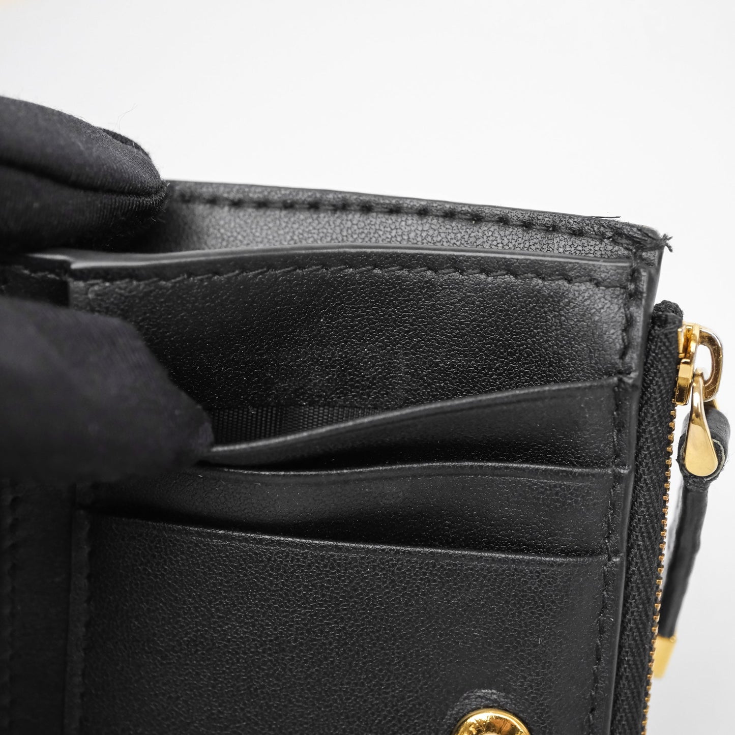Christian Dior Caro Dahlia Wallet Black Calfskin Gold Hardware