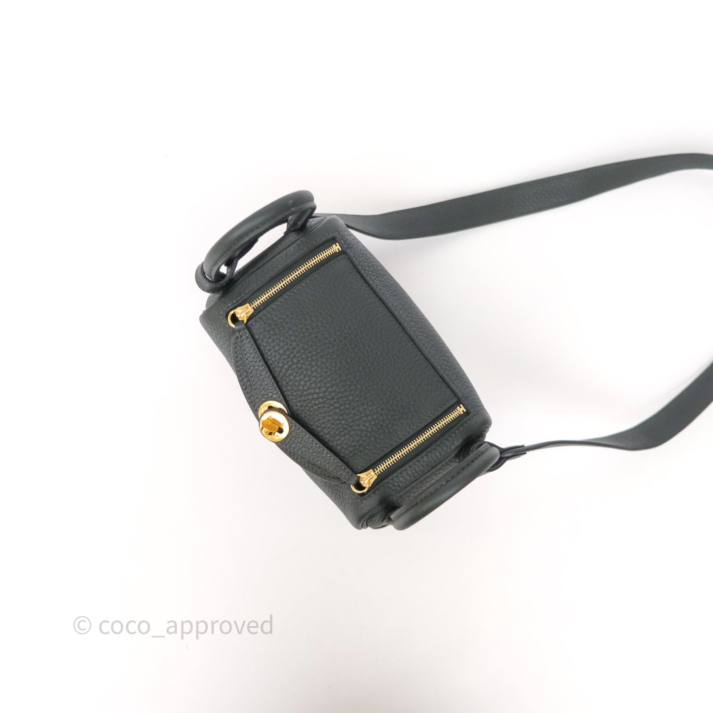 Hermès Mini Lindy II 20 Vert Fonce 67 Clemence Gold Hardware