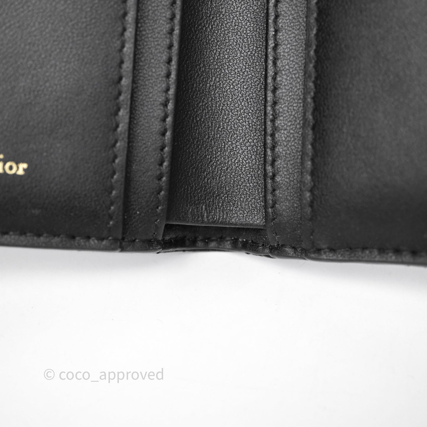 Christian Dior Caro Dahlia Wallet Black Calfskin Gold Hardware
