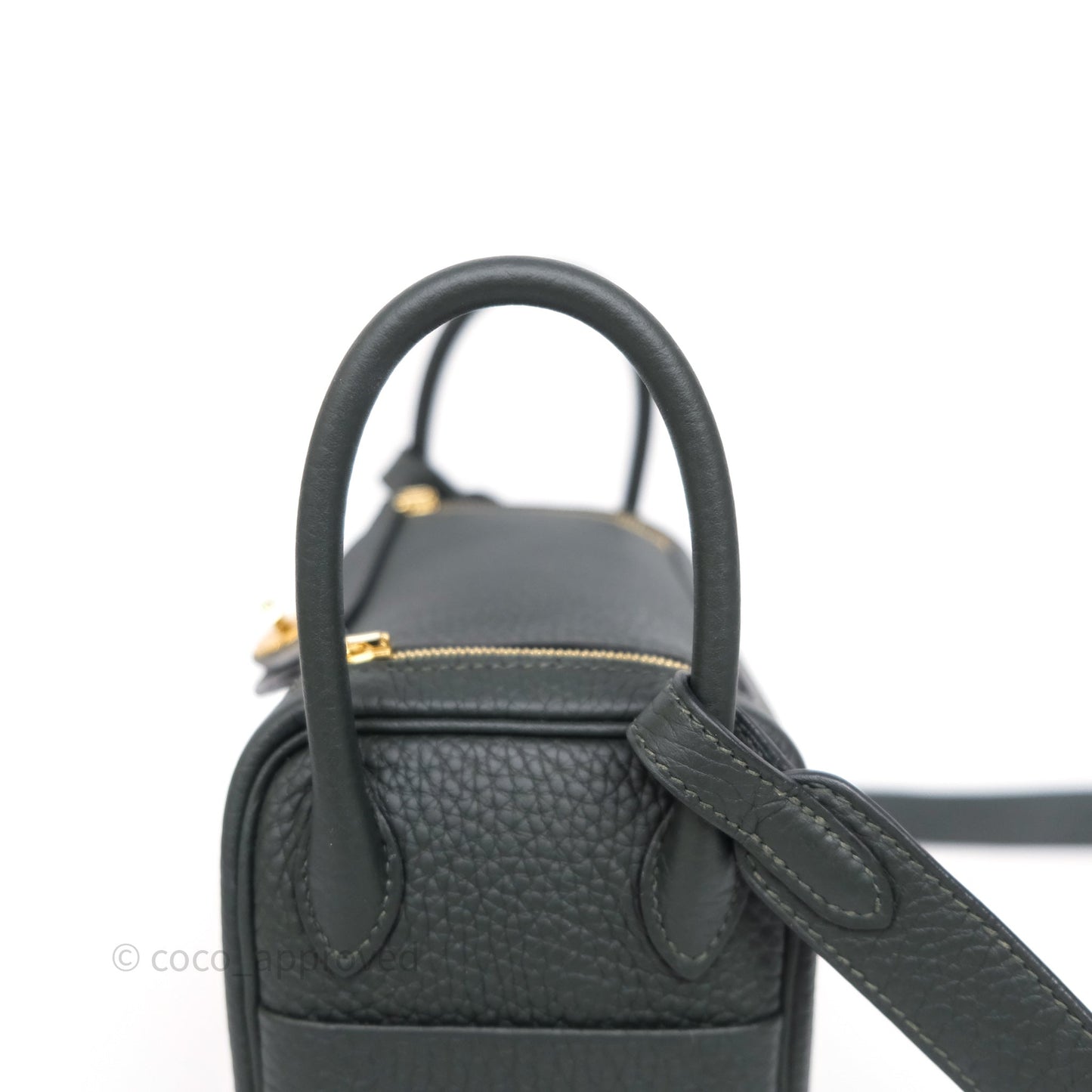 Hermès Mini Lindy II 20 Vert Fonce 67 Clemence Gold Hardware