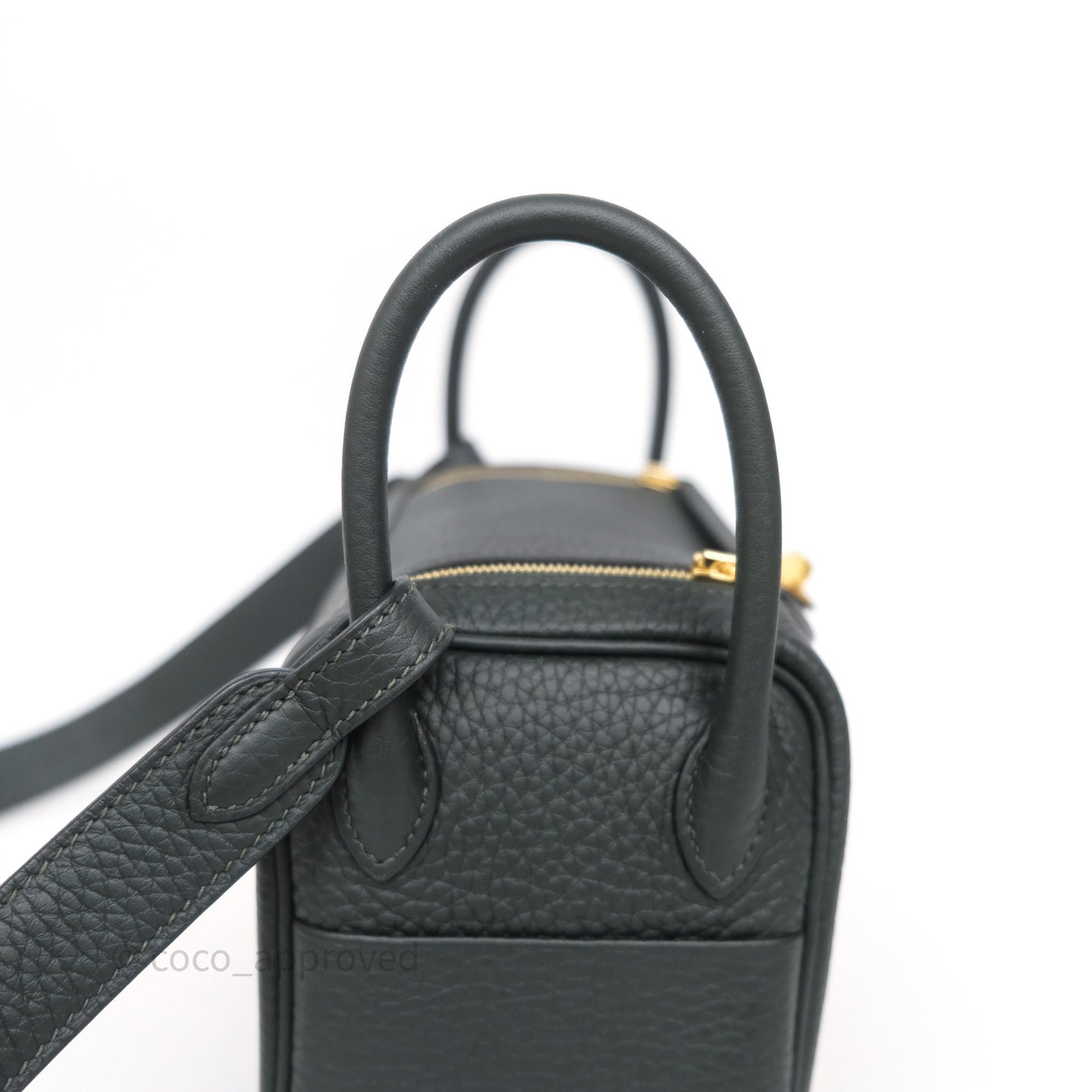 Hermès Mini Lindy II 20 Vert Fonce 67 Clemence Gold Hardware