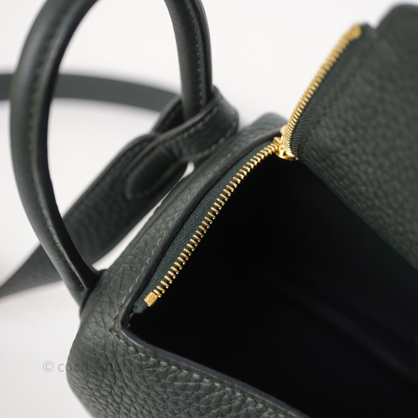 Hermès Mini Lindy II 20 Vert Fonce 67 Clemence Gold Hardware