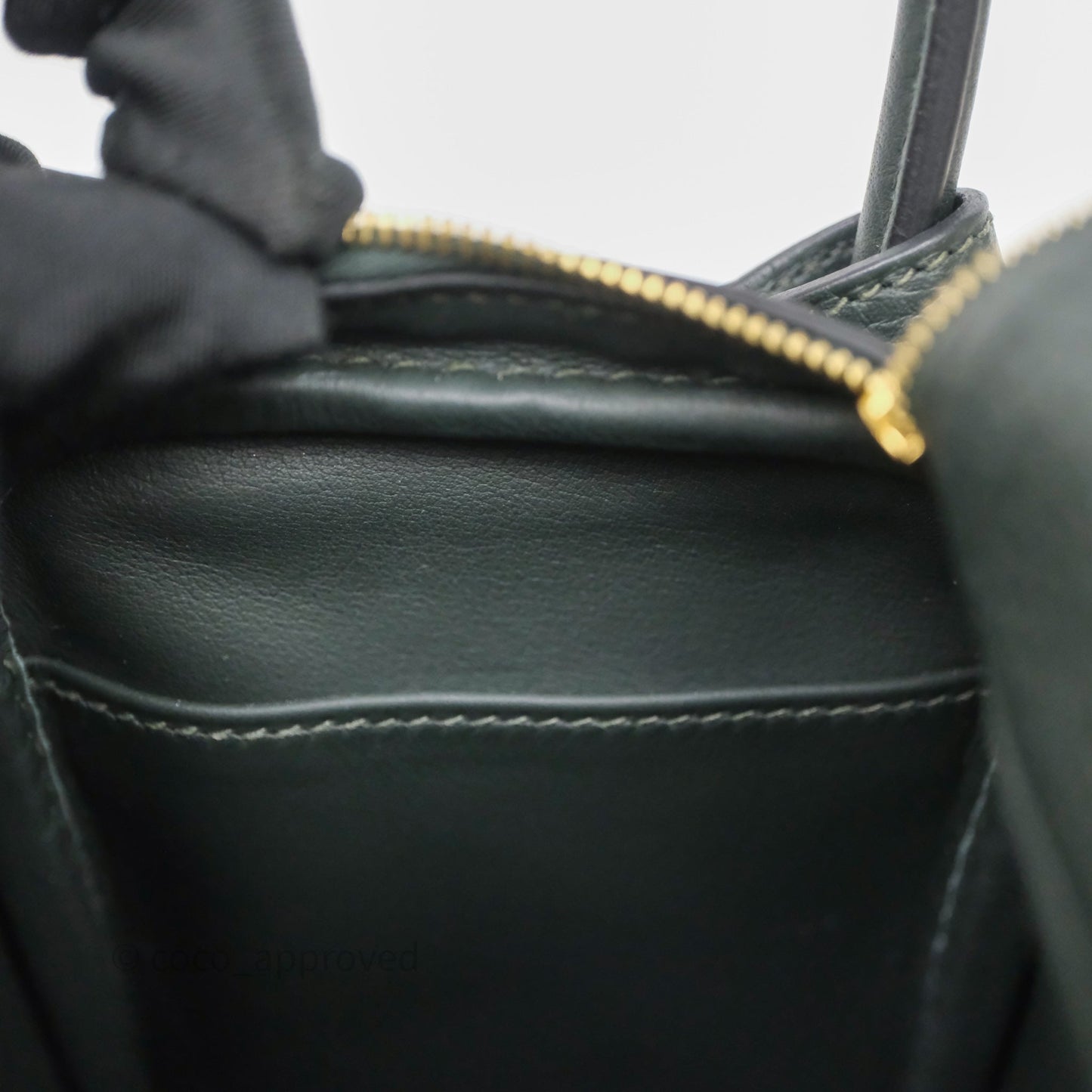 Hermès Mini Lindy II 20 Vert Fonce 67 Clemence Gold Hardware
