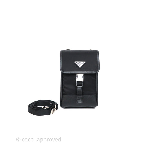 Prada Saffiano Leather Smartphone Case Black