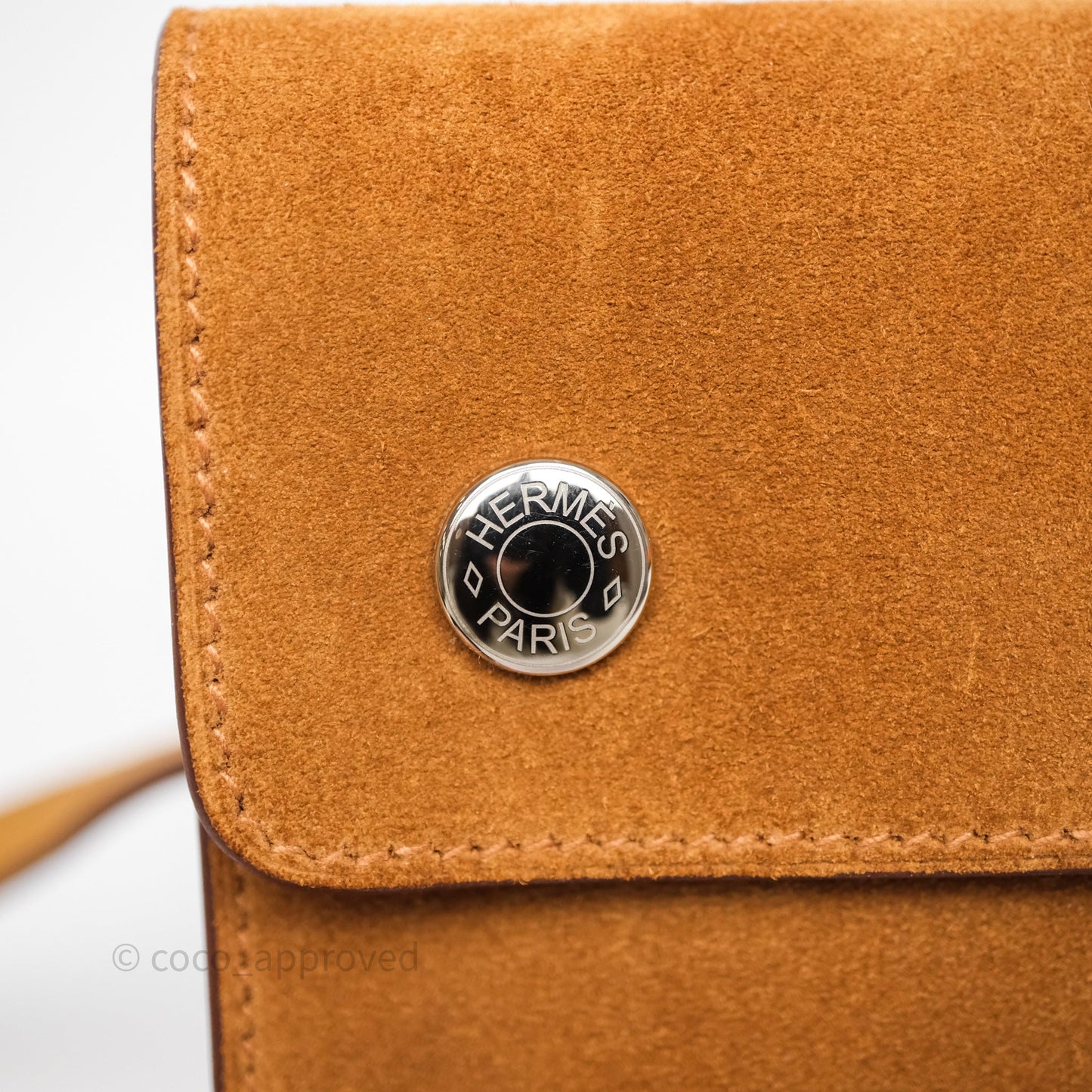 Hermès Snap Wallet Chamois/ Sesame Grizzly/ Swift Palladium Hardware