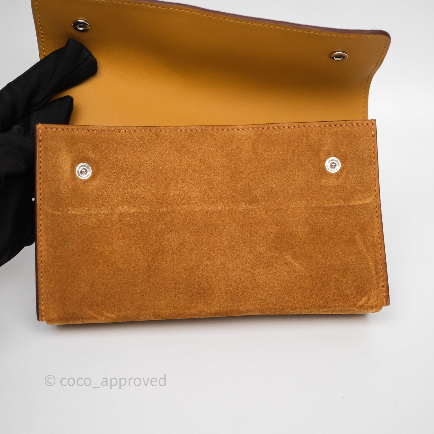 Hermès Snap Wallet Chamois/ Sesame Grizzly/ Swift Palladium Hardware