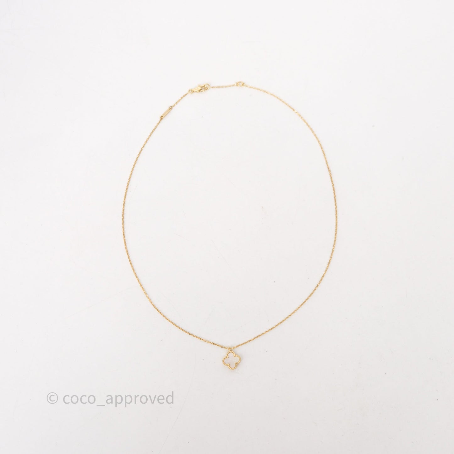Van Cleef & Arpels Sweet Alhambra Pendant Necklace White Mother-of-pearl Yellow Gold