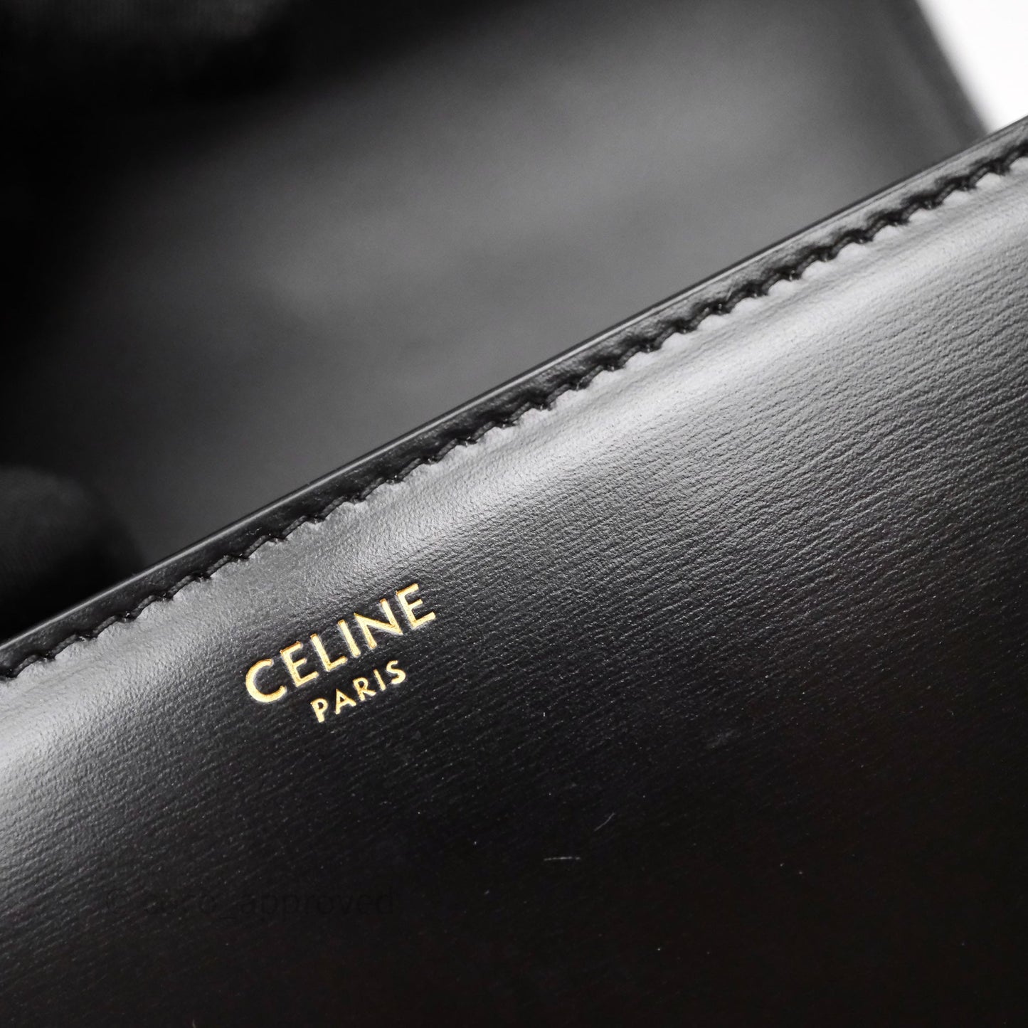 Celine Teen Triomphe Bag Black Shiny Calfskin Gold Hardware