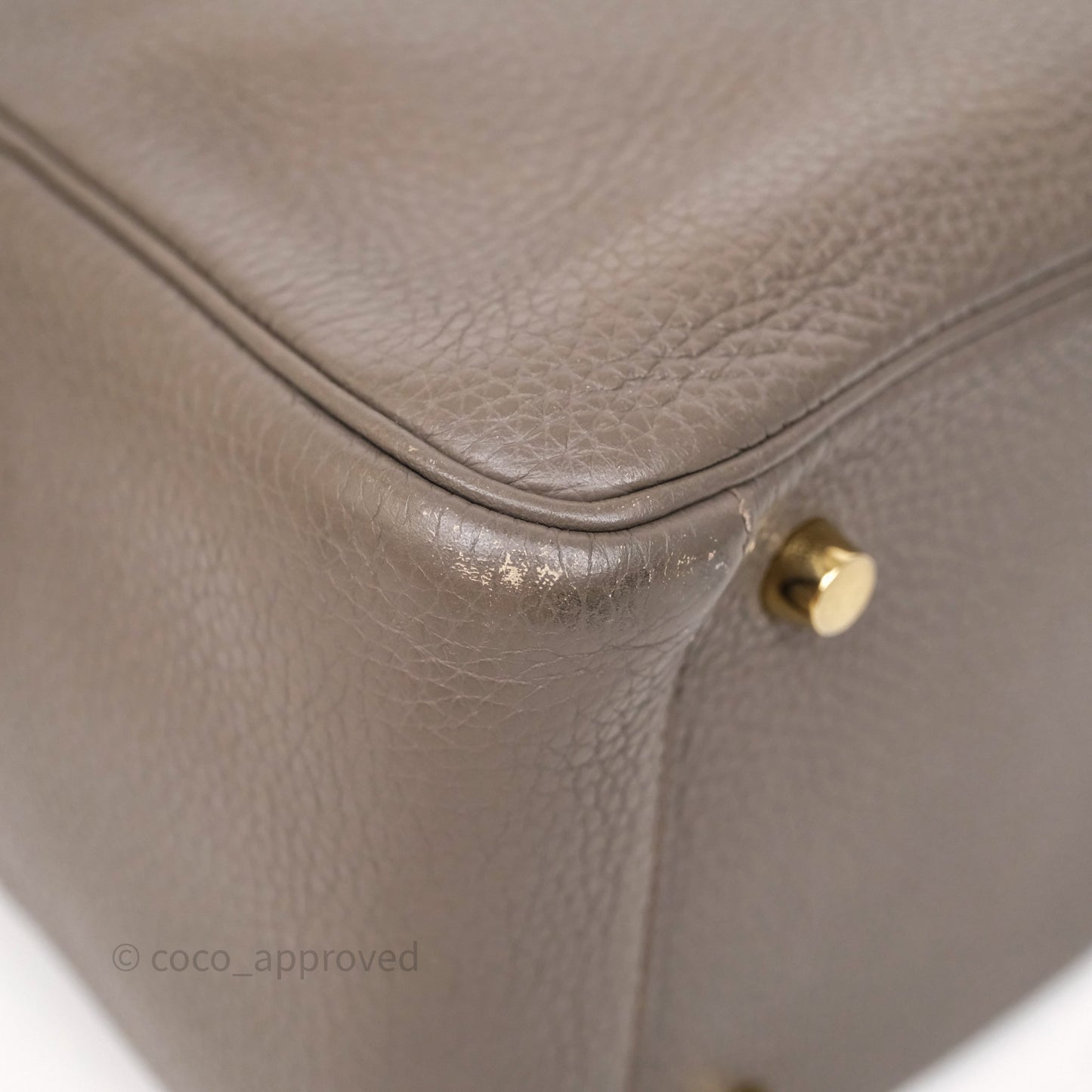 Hermès Lindy 26 Etain 8F Clemence Gold Hardware