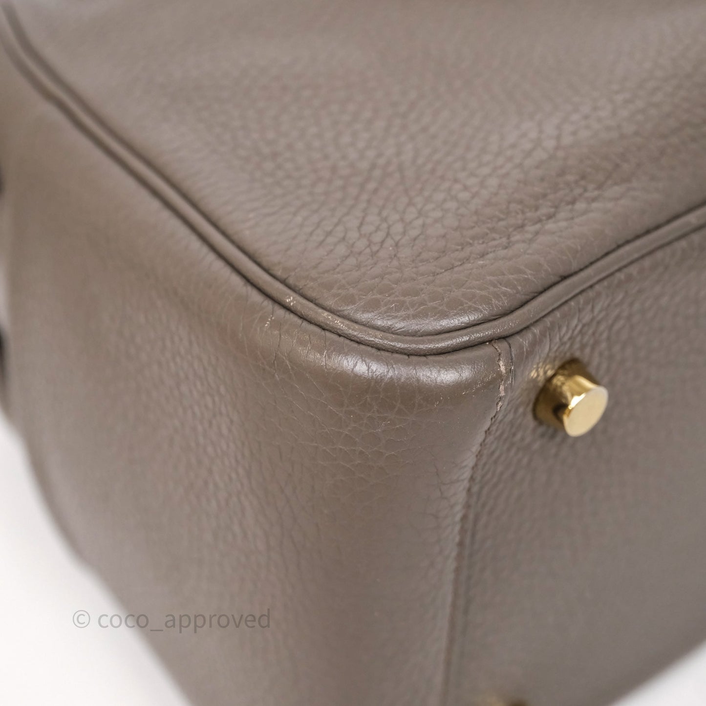 Hermès Lindy 26 Etain 8F Clemence Gold Hardware