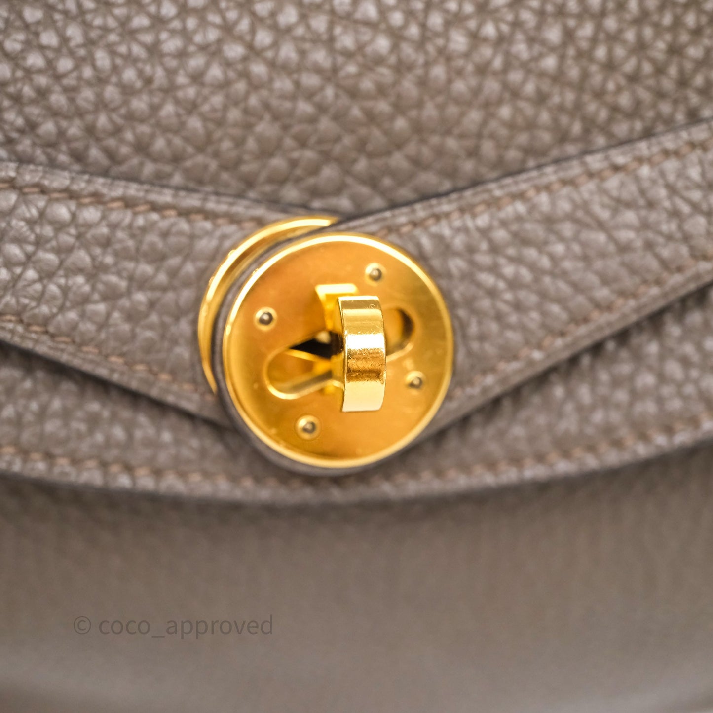 Hermès Lindy 26 Etain 8F Clemence Gold Hardware