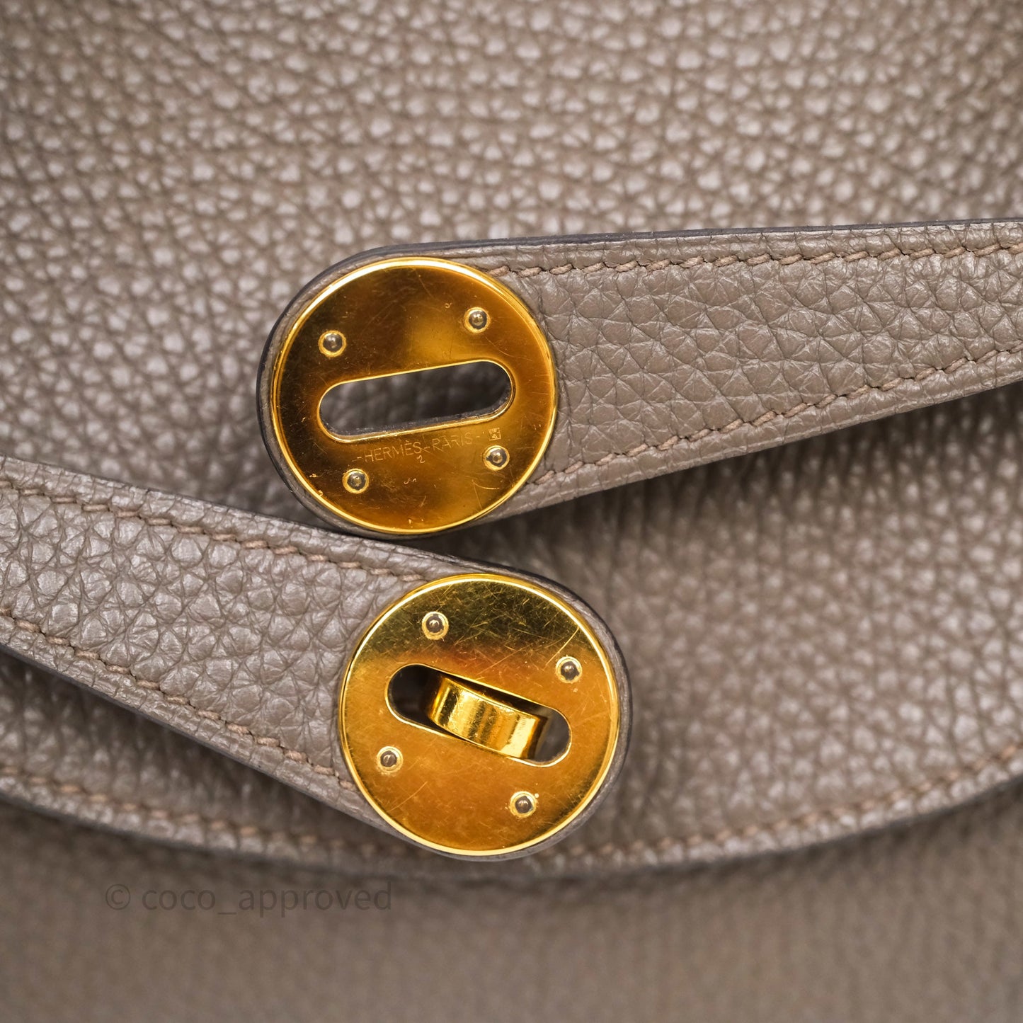 Hermès Lindy 26 Etain 8F Clemence Gold Hardware