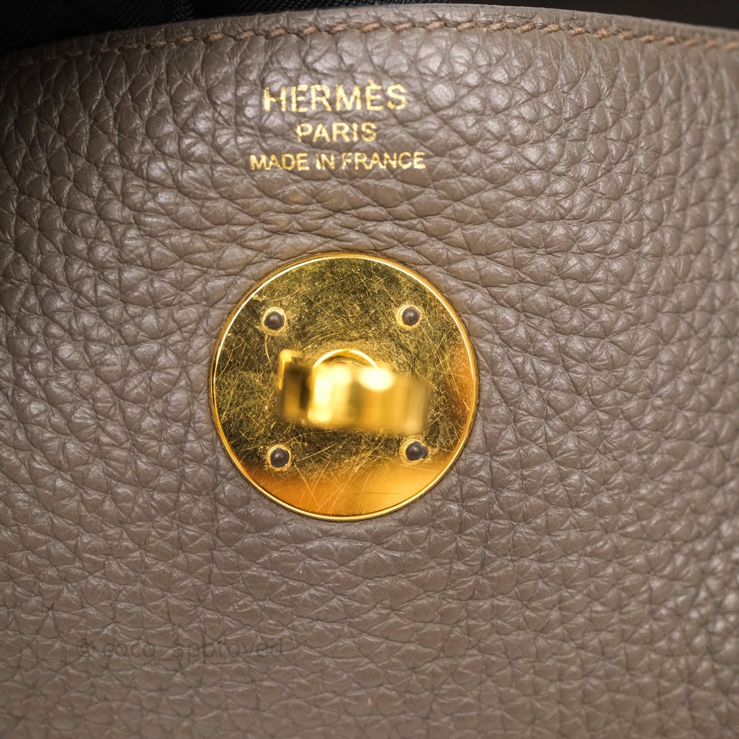 Hermès Lindy 26 Etain 8F Clemence Gold Hardware