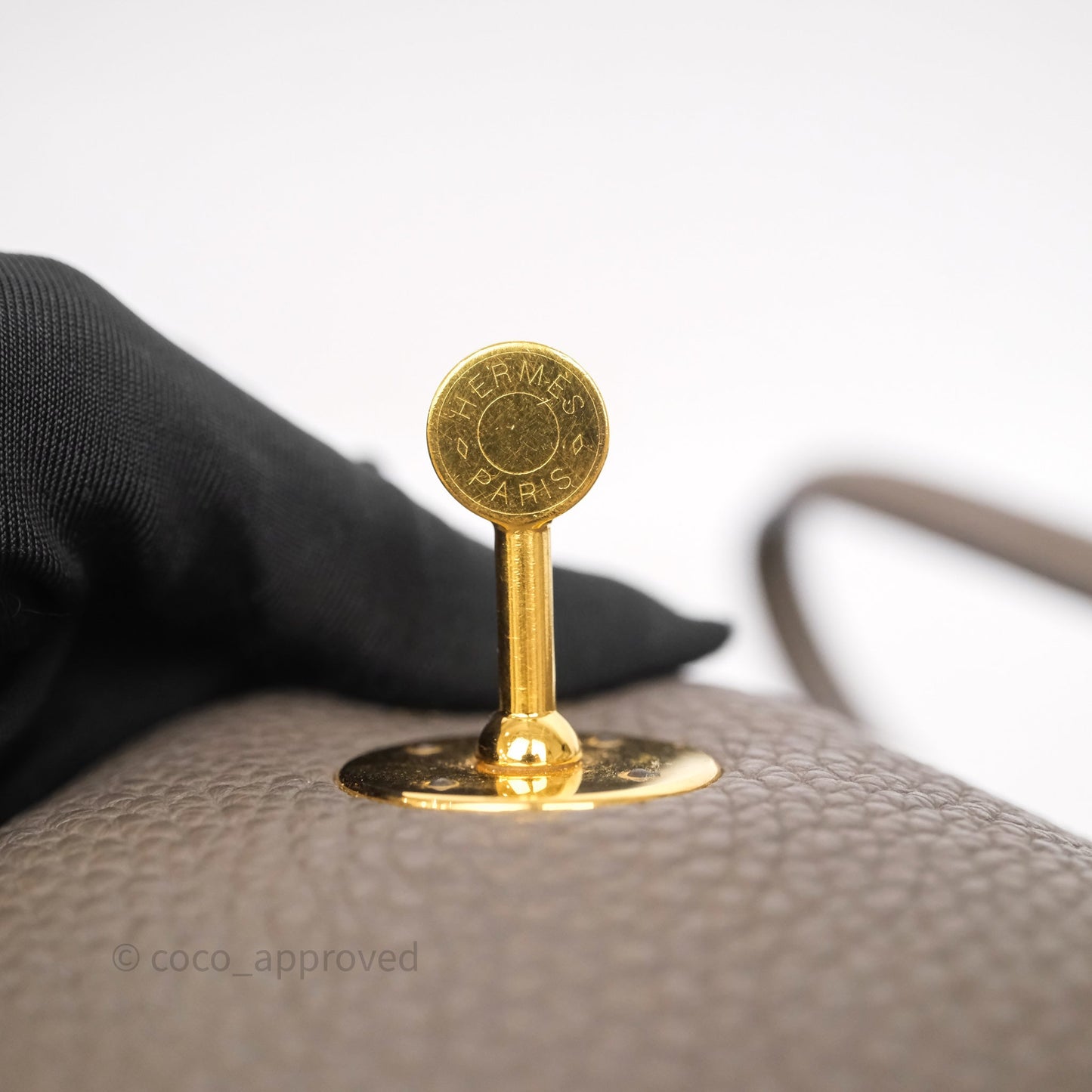 Hermès Lindy 26 Etain 8F Clemence Gold Hardware