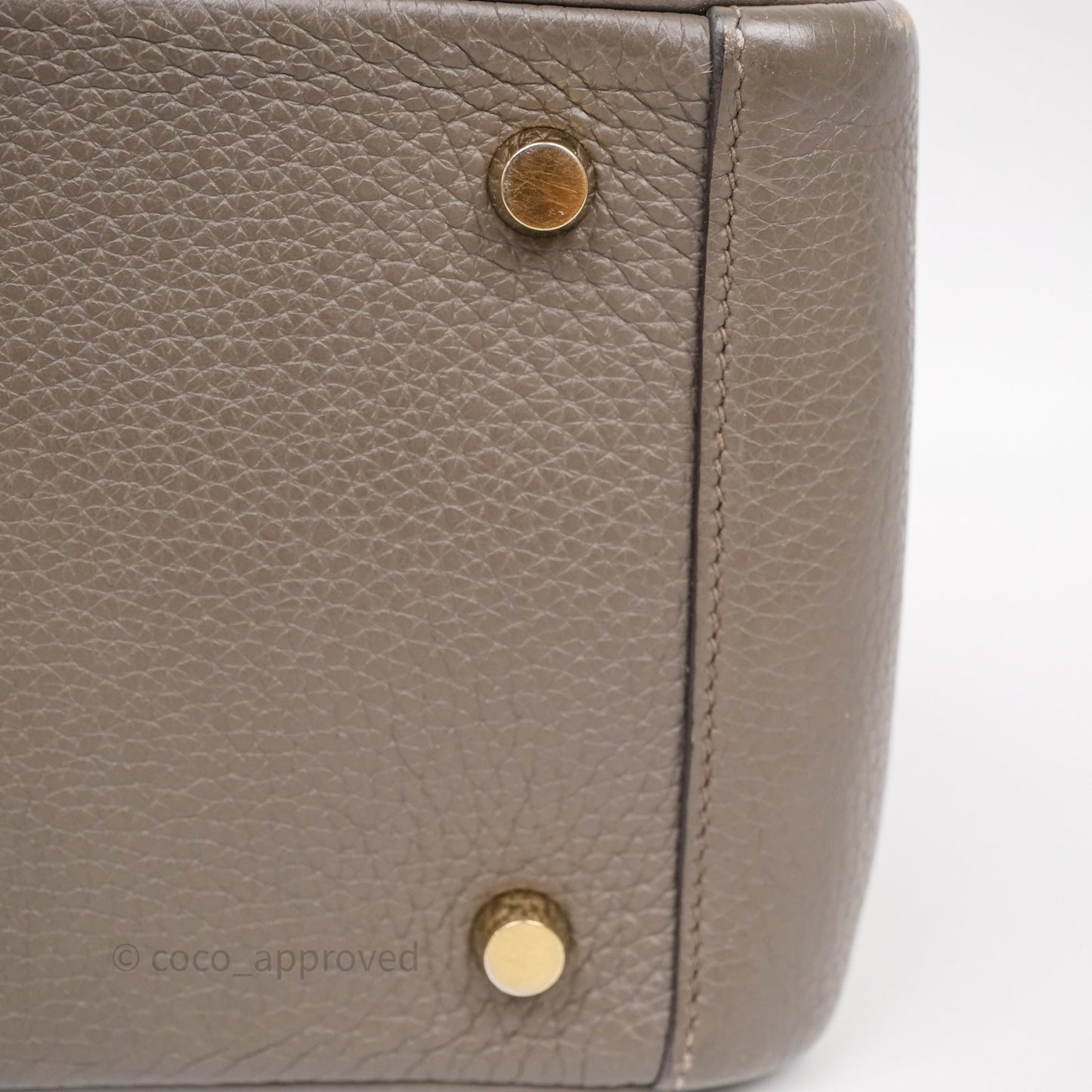 Hermès Lindy 26 Etain 8F Clemence Gold Hardware