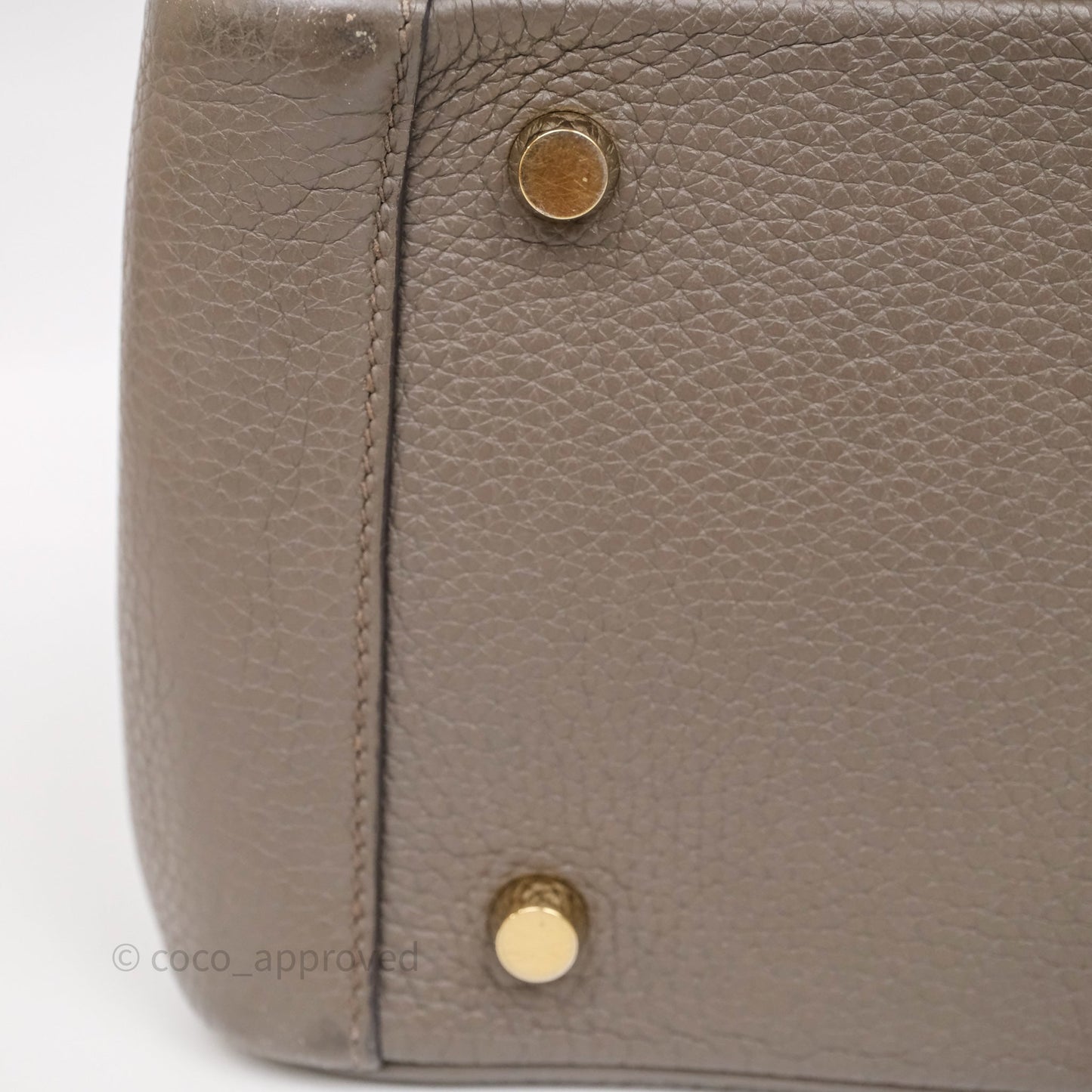Hermès Lindy 26 Etain 8F Clemence Gold Hardware