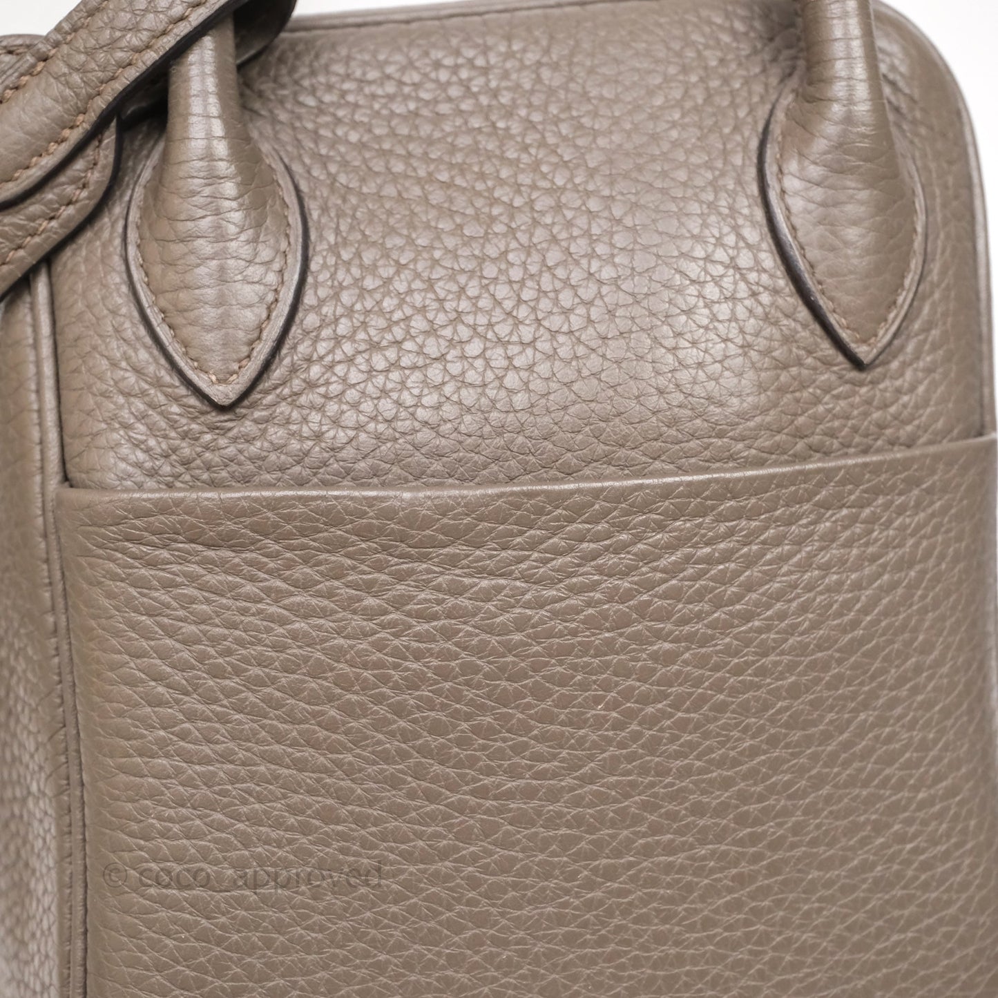 Hermès Lindy 26 Etain 8F Clemence Gold Hardware