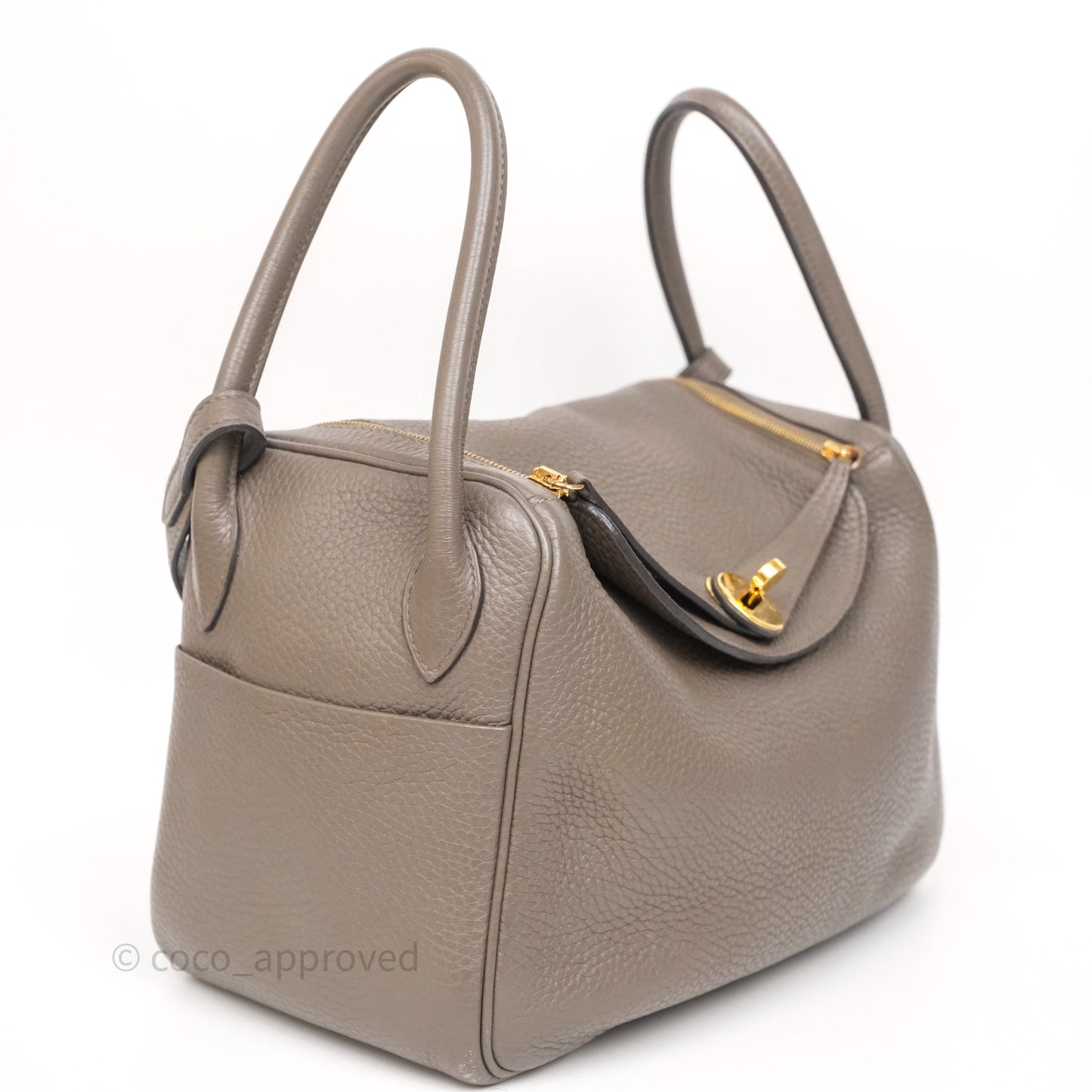 Hermès Lindy 26 Etain 8F Clemence Gold Hardware