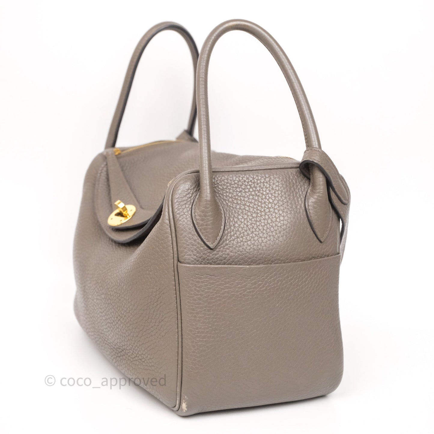 Hermès Lindy 26 Etain 8F Clemence Gold Hardware