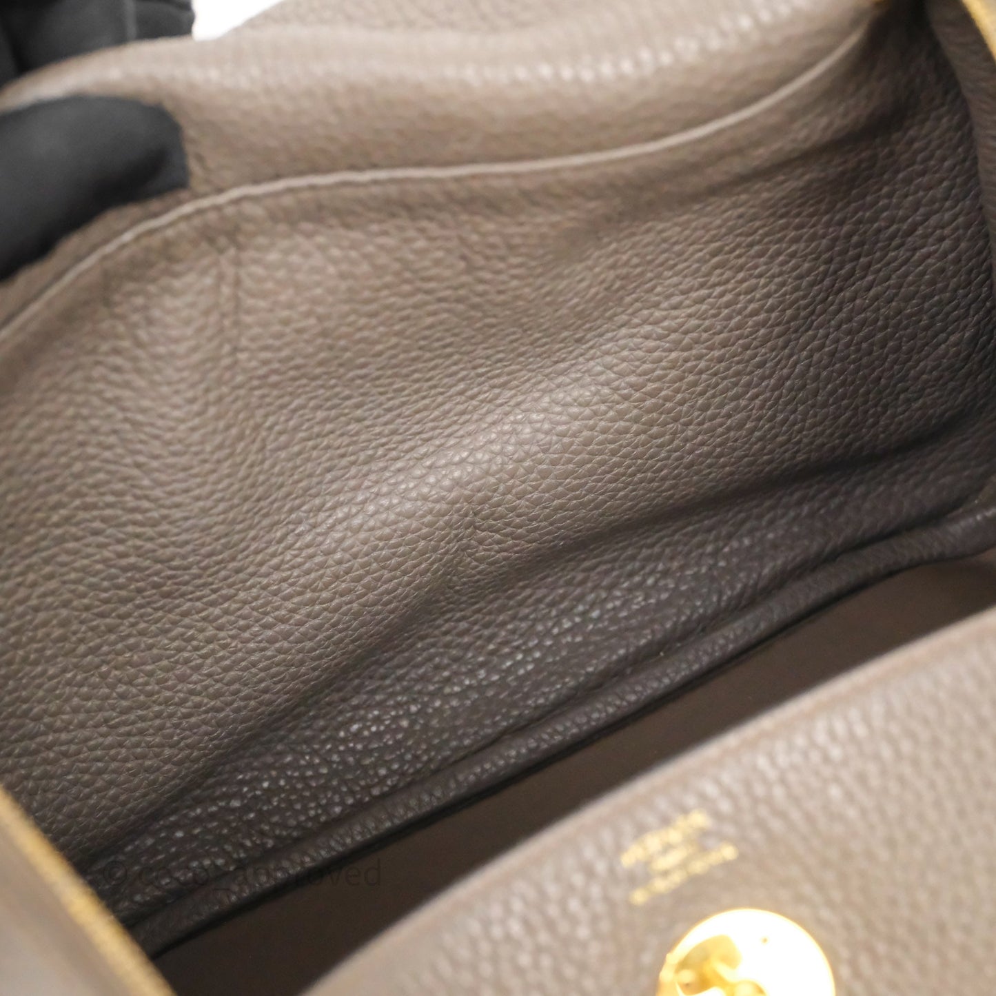 Hermès Lindy 26 Etain 8F Clemence Gold Hardware