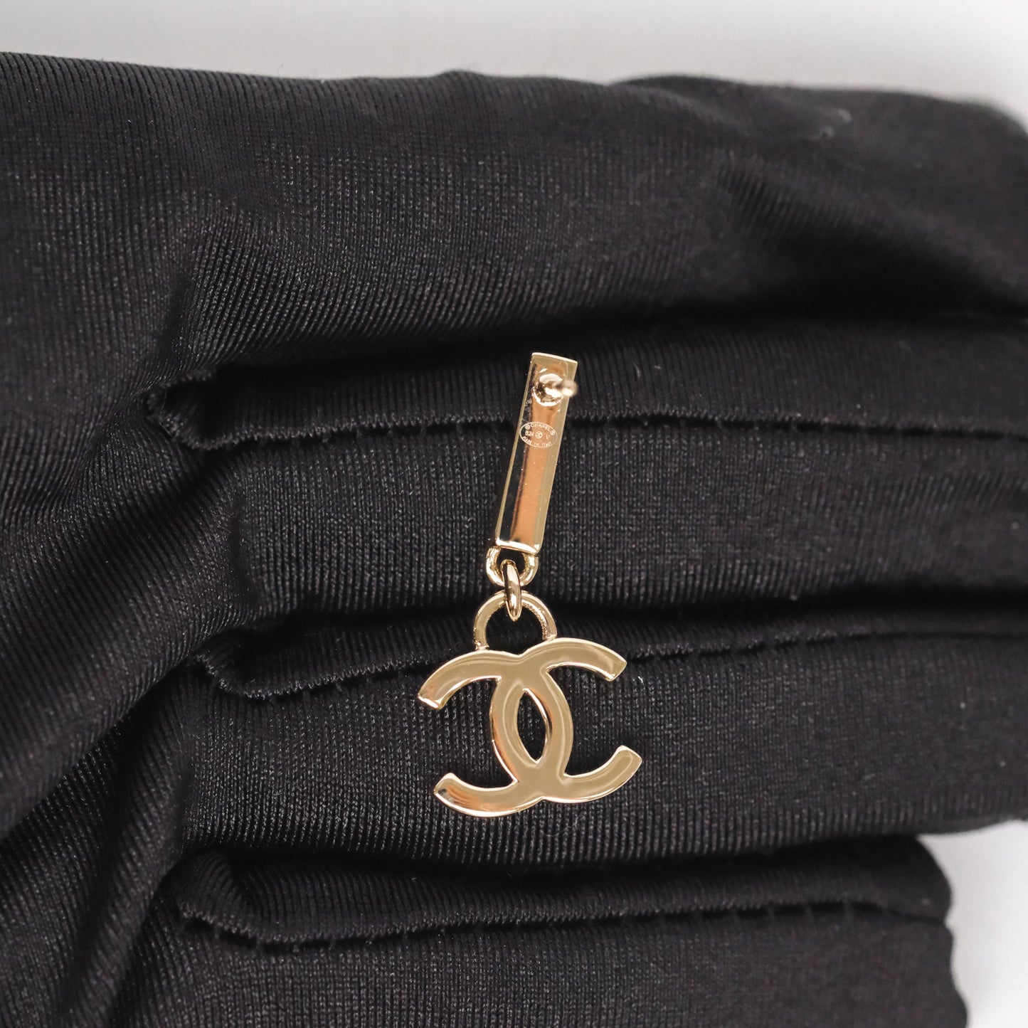 Chanel CC Crystals Drop Earrings Gold Tone 24V