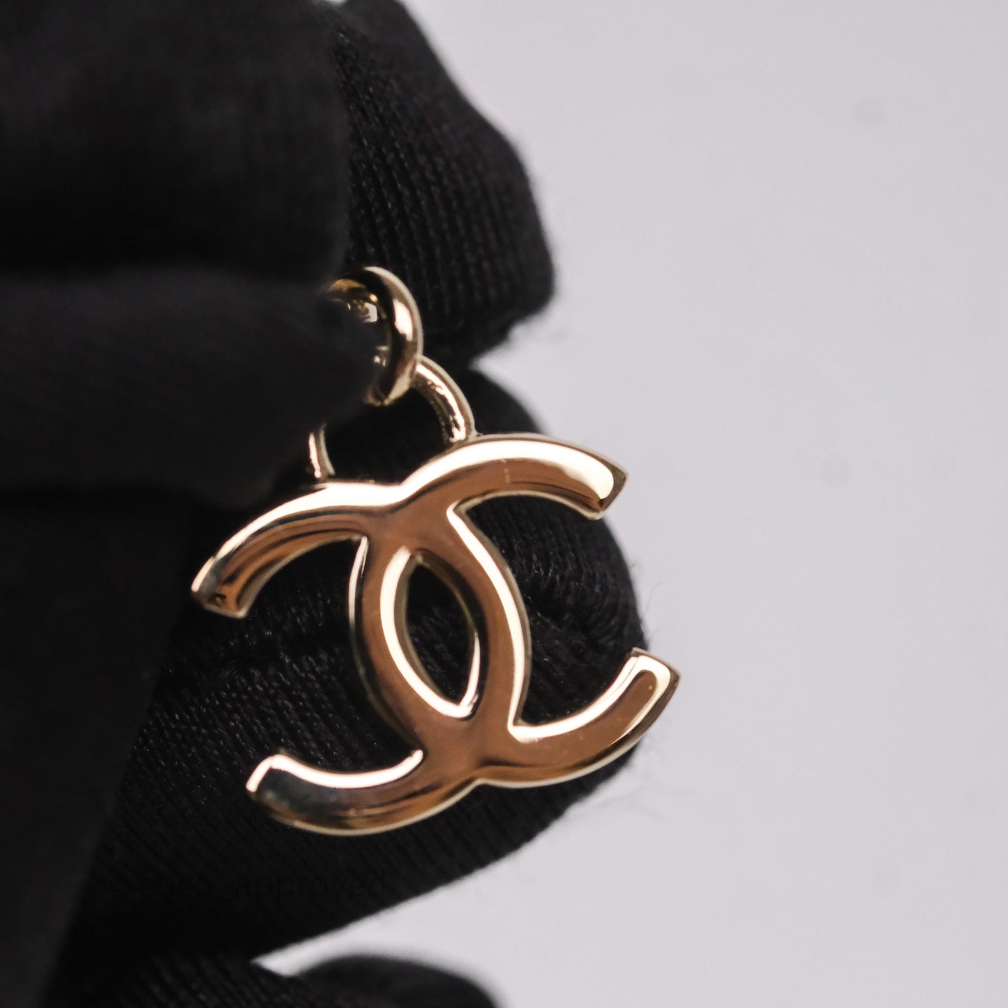 Chanel CC Crystals Drop Earrings Gold Tone 24V