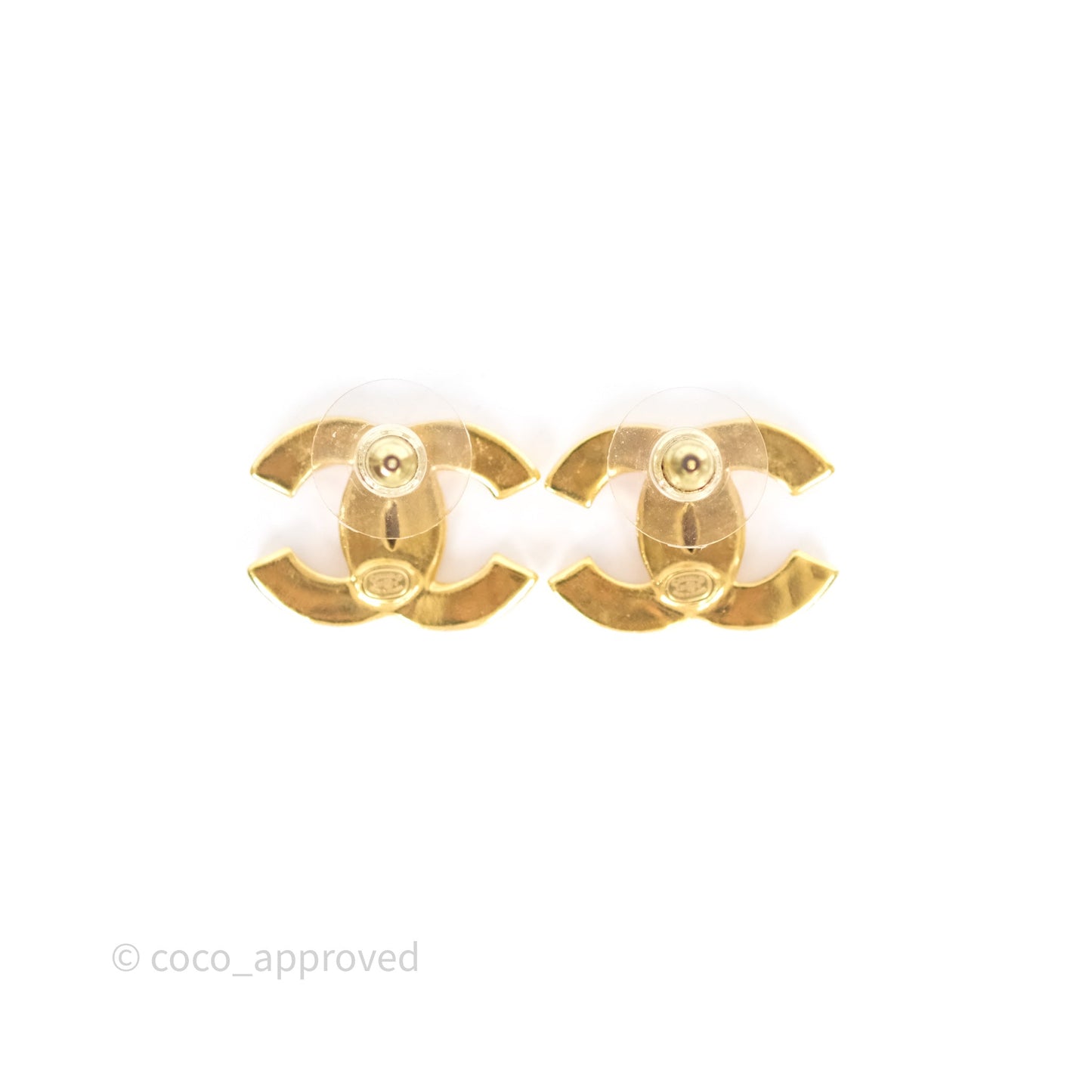 Chanel CC Gradient Orange/Pink Resin Earrings Gold Tone 23C