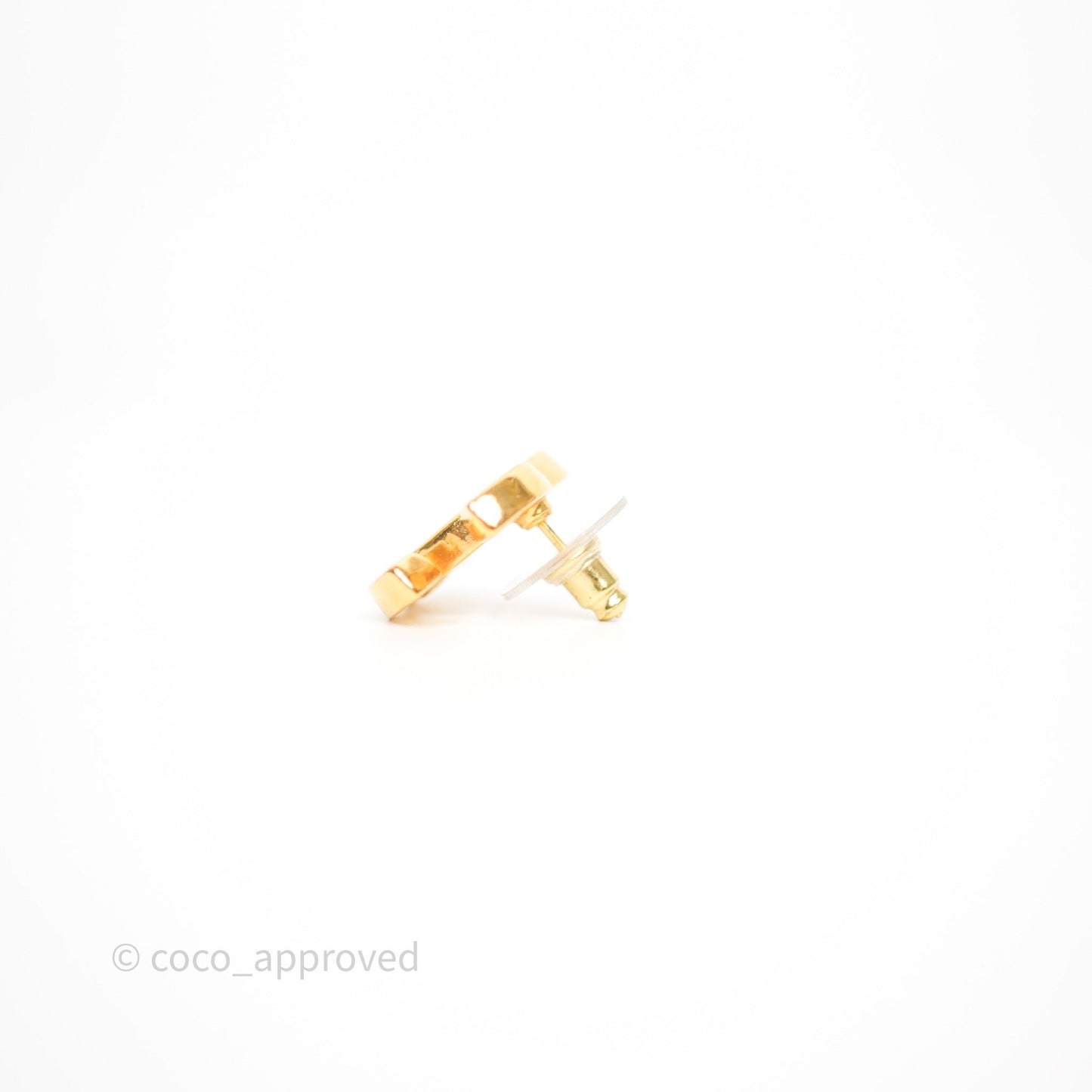 Chanel CC Gradient Orange/Pink Resin Earrings Gold Tone 23C