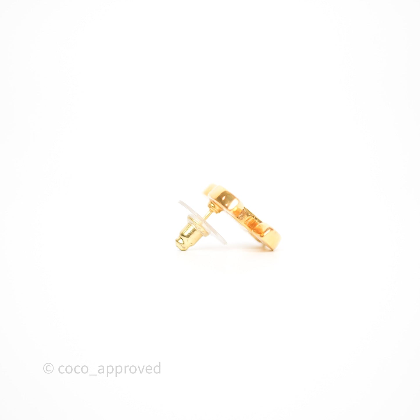 Chanel CC Gradient Orange/Pink Resin Earrings Gold Tone 23C