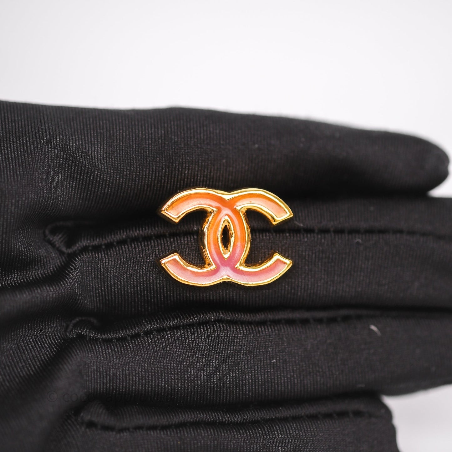 Chanel CC Gradient Orange/Pink Resin Earrings Gold Tone 23C