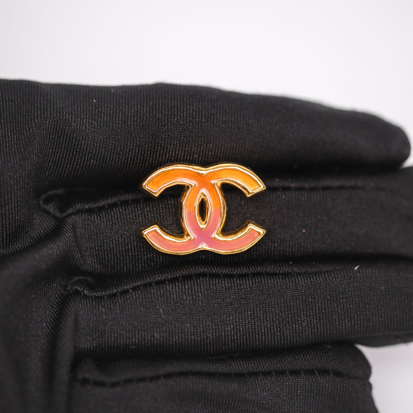 Chanel CC Gradient Orange/Pink Resin Earrings Gold Tone 23C