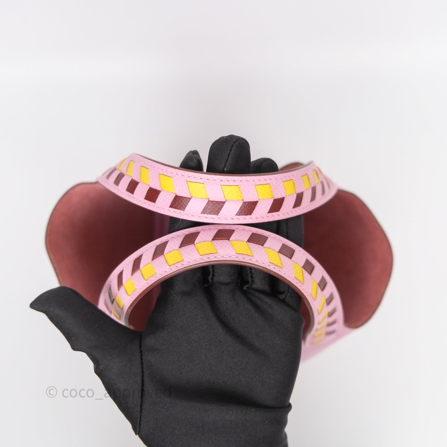 Hermès Tressage De Cuir Picotin Lock 18 Mauve Sylvestre X9/ Jaune de Naples 9O/Rouge H 55 Epsom Palladium Hardware